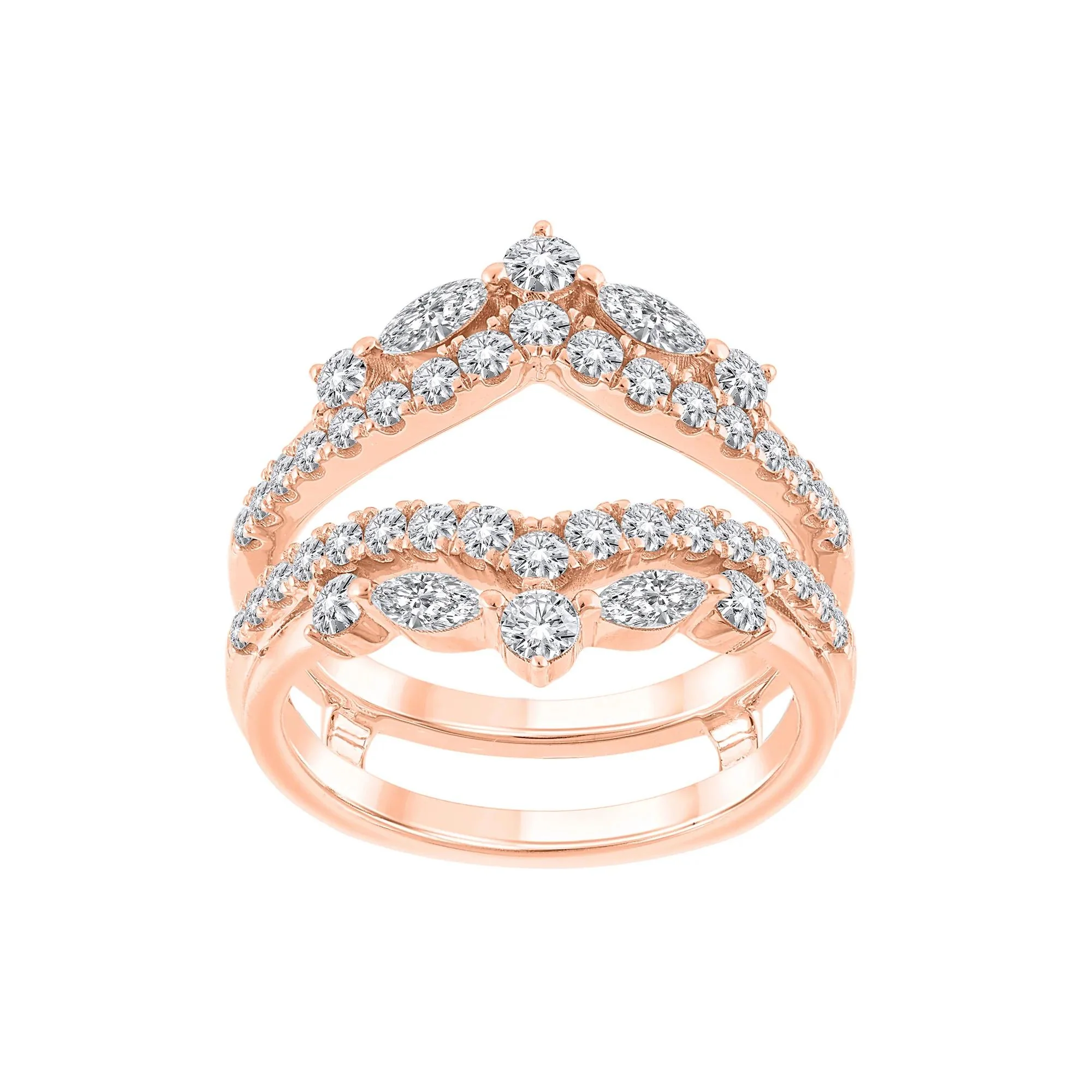1/4 CT. Tw. Lab Grown Diamond Insert 14K Rose Gold Ring Round Brilliant Cut Size 7.5 - Image 4
