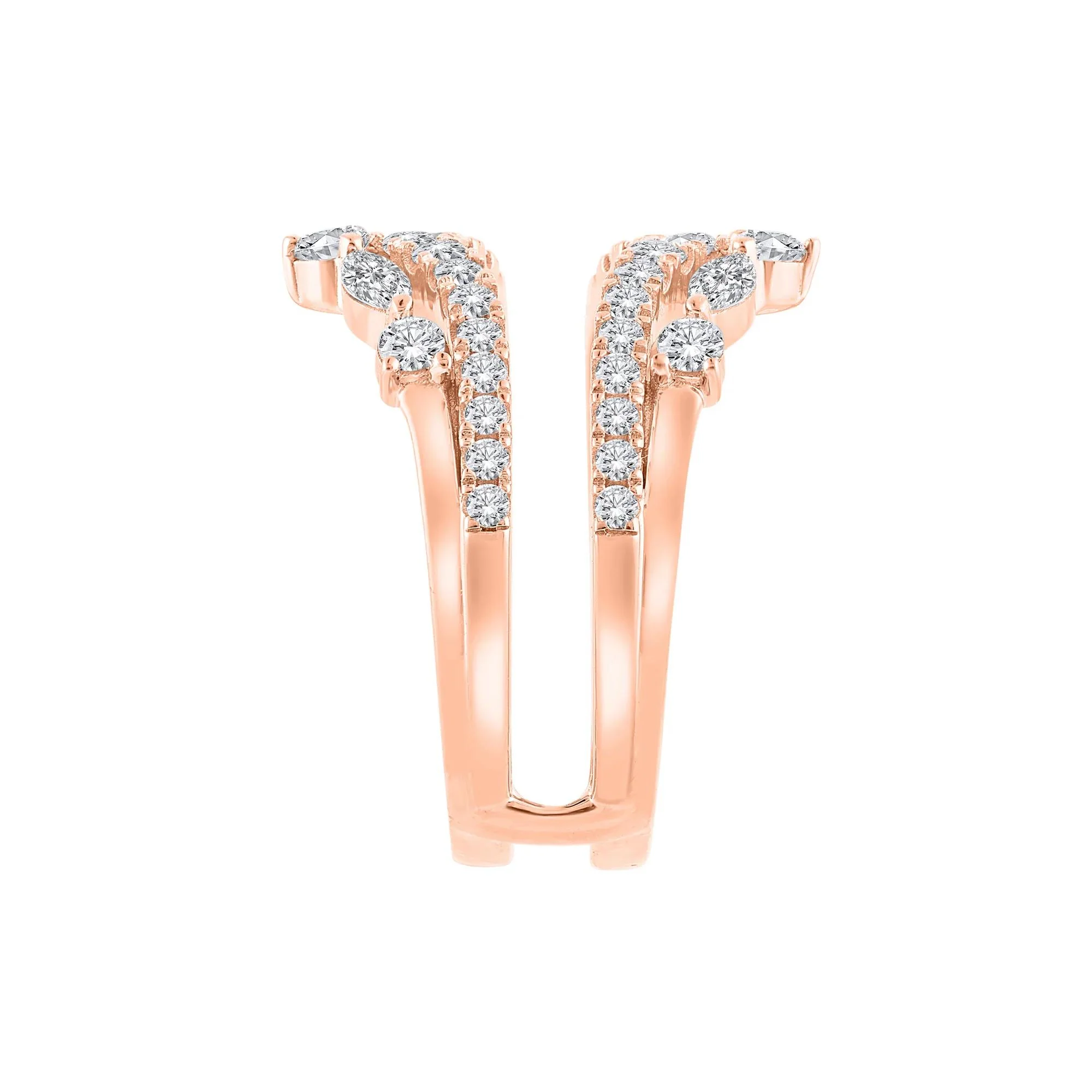 1/4 CT. Tw. Lab Grown Diamond Insert 14K Rose Gold Ring Round Brilliant Cut Size 9 - Image 3