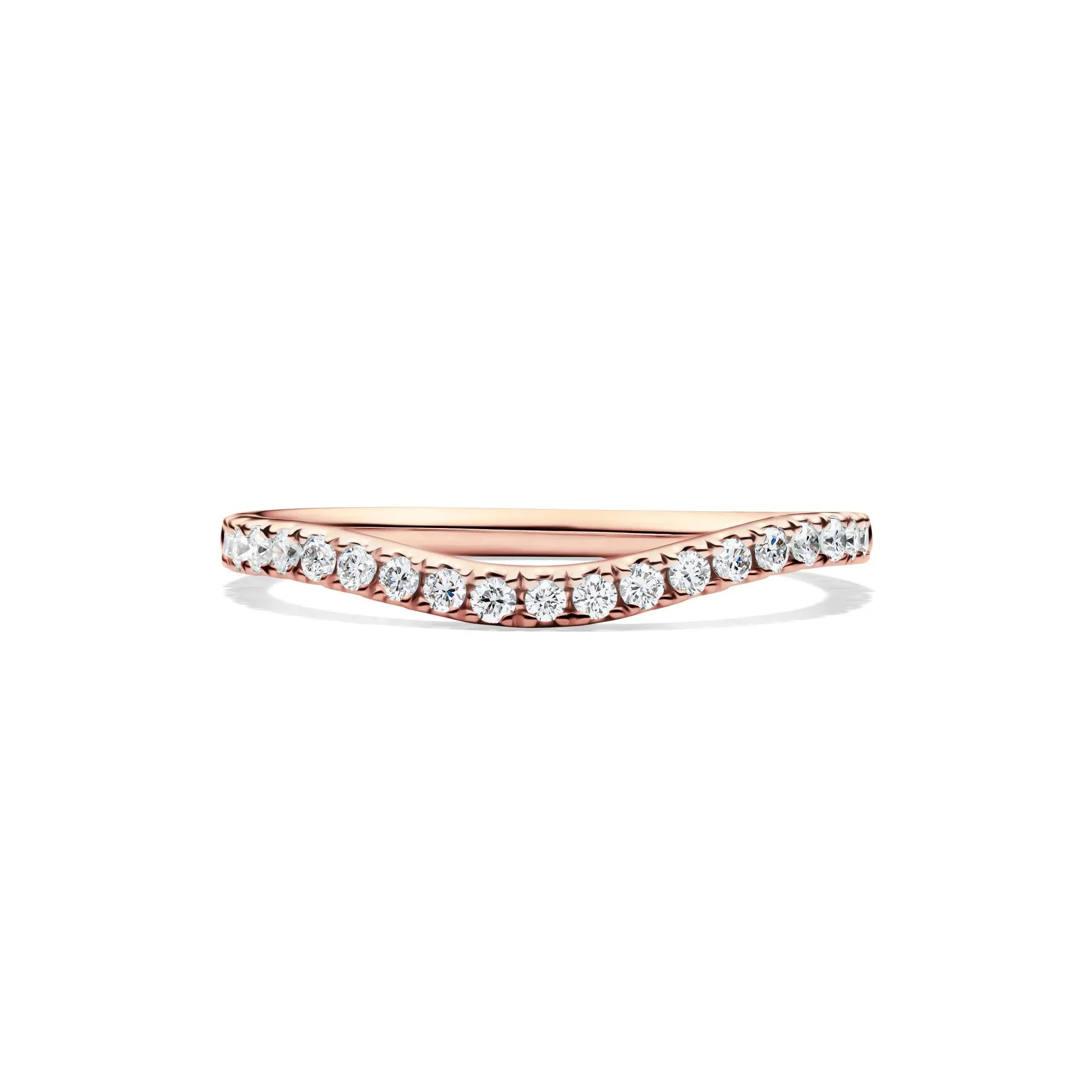 1/5 CT. Tw. Lab Grown Diamond Contour Band Ring 14K Rose Gold Size 6 1mm