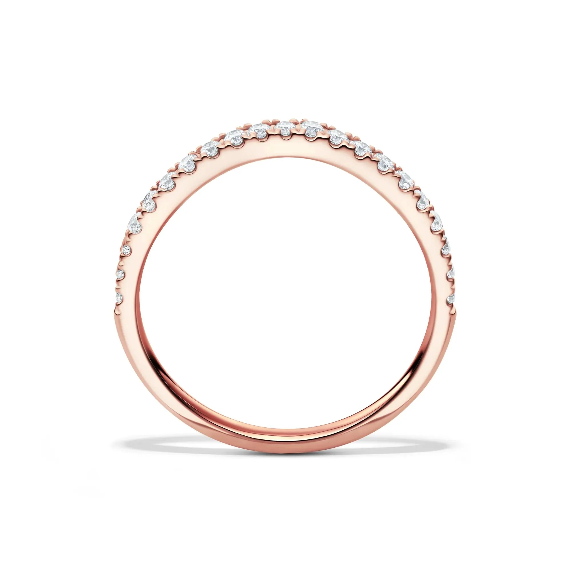 1/5 CT. Tw. Lab Grown Diamond Contour Band Ring 14K Rose Gold Size 7 1mm - Image 2