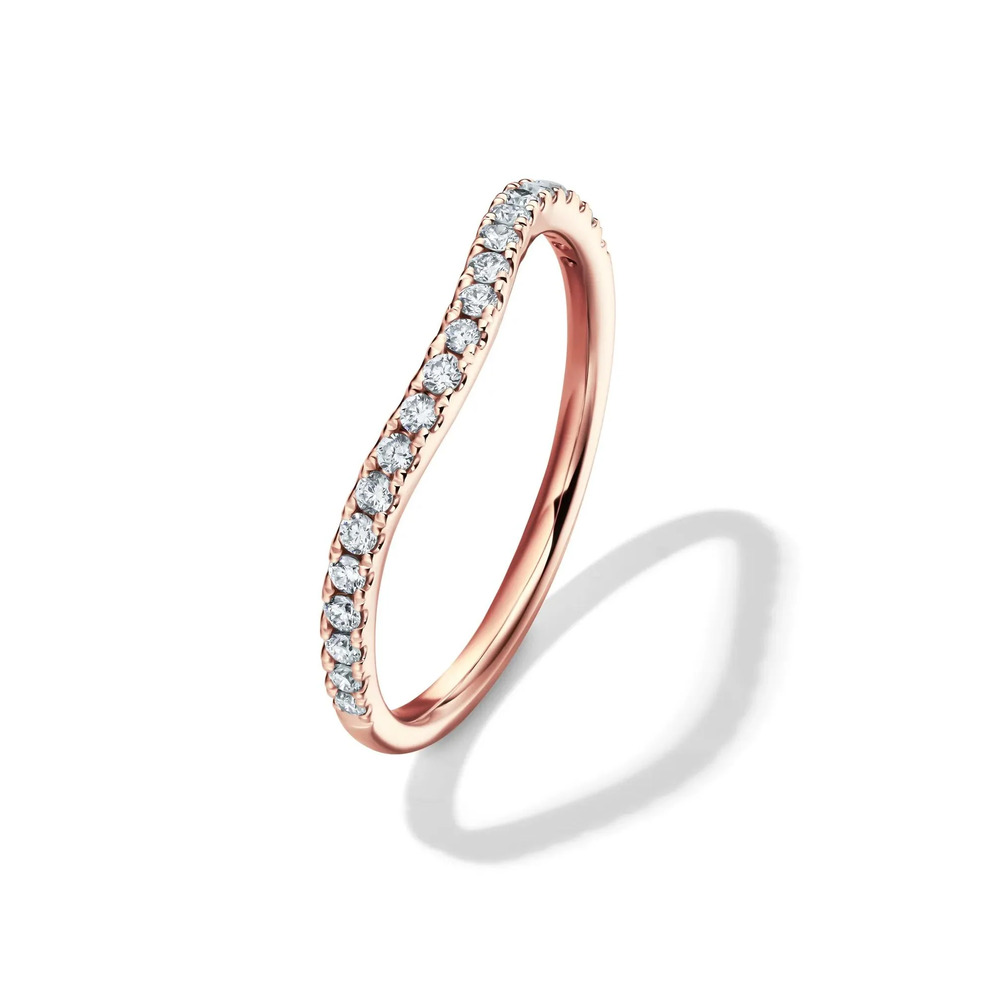 1/5 CT. Tw. Lab Grown Diamond Contour Band Ring 14K Rose Gold Size 8.5 1mm - Image 4