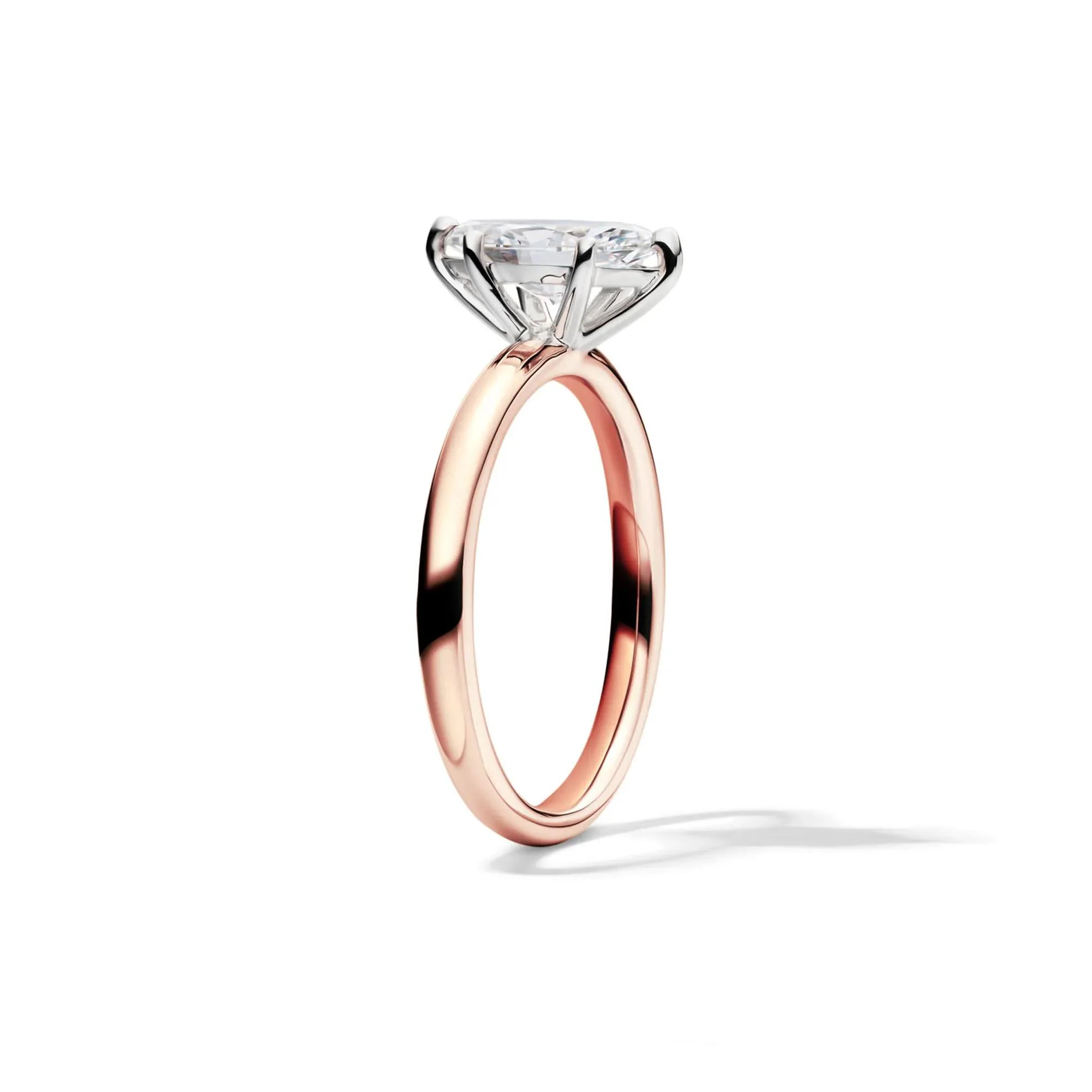Lab Grown Diamond Solitaire Marquise Engagement Ring 14K Rose Gold (1 CT.) Size 8 2mm - Image 3