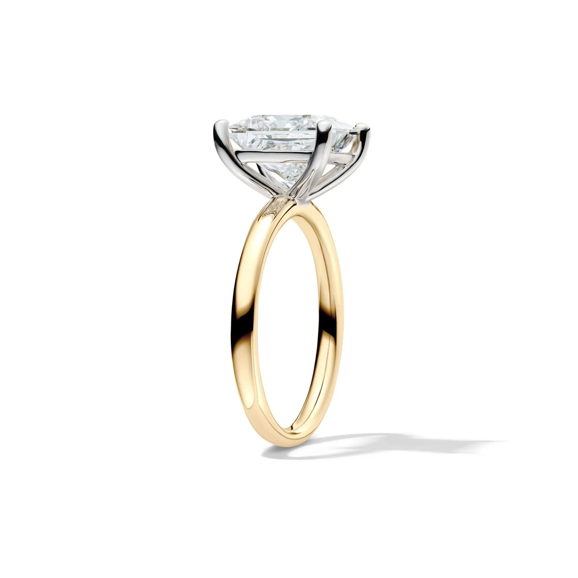 Lab Grown Diamond Princess-Cut Solitaire Engagement Ring 14K Yellow Gold (4 CT.) Size 8 2mm - Image 3
