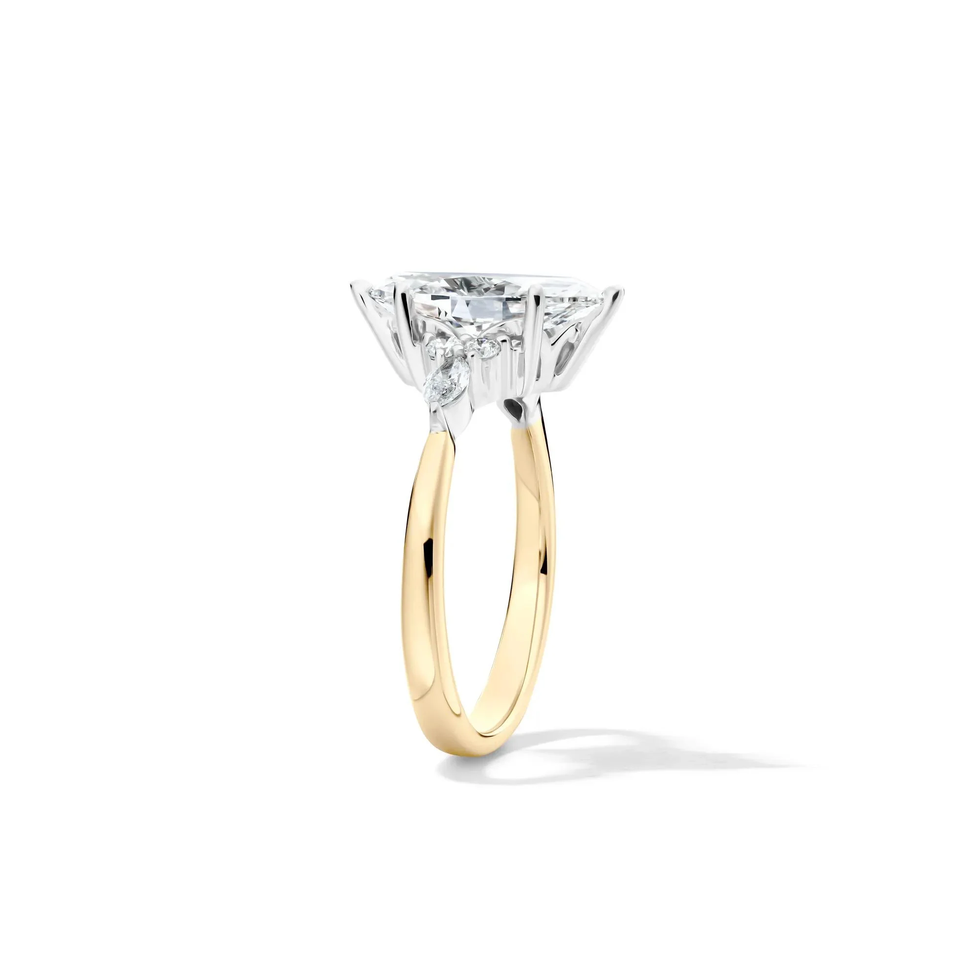 2 1/4 CT. Tw. Lab Grown Diamond Marquise-Cut Engagement Ring 14K Yellow and White Gold Size 6.5 1mm - Image 3