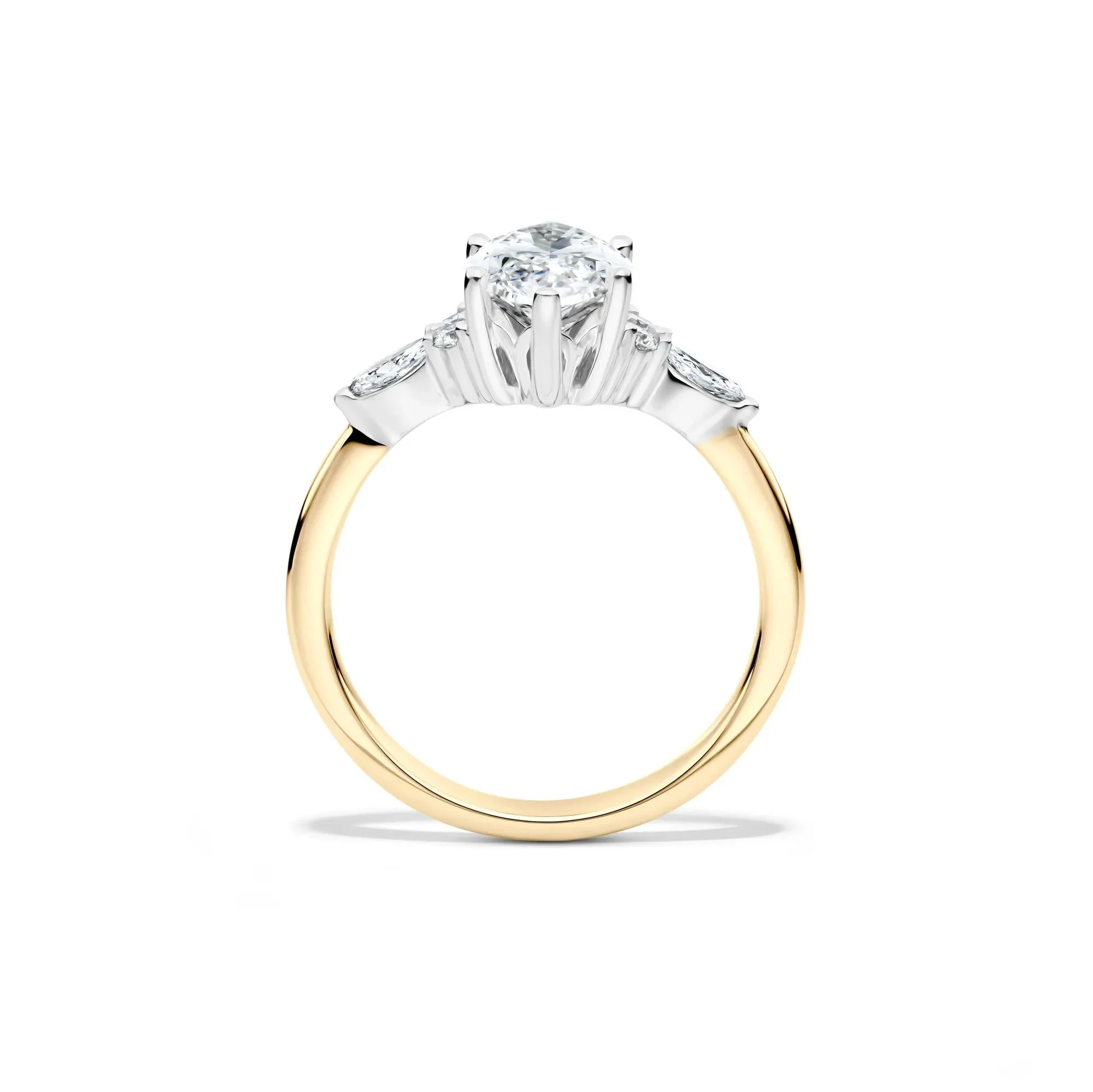 2 1/4 CT. Tw. Lab Grown Diamond Marquise-Cut Engagement Ring 14K Yellow and White Gold Size 8 1mm - Image 2