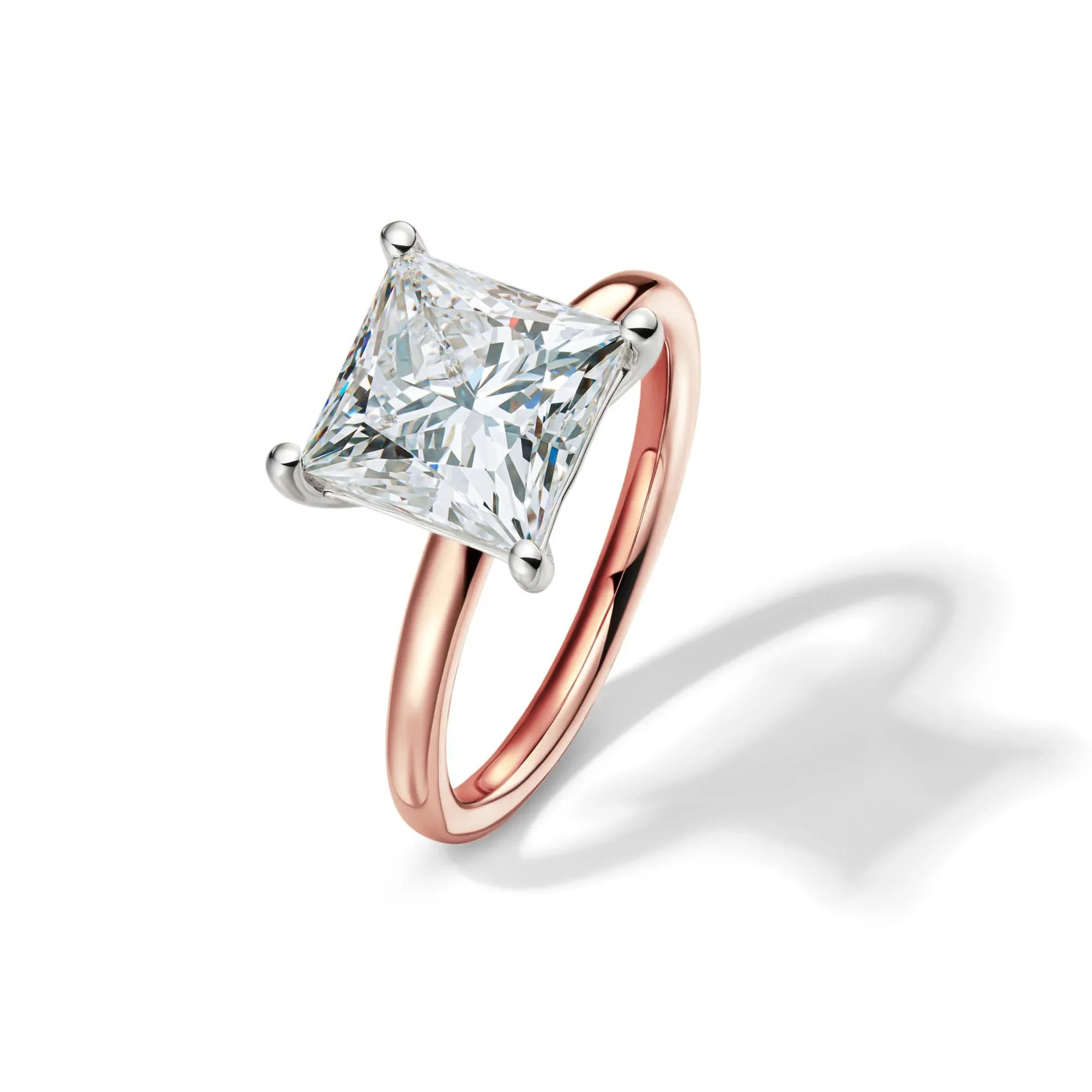 Lab Grown Diamond Princess-Cut Solitaire Engagement Ring 14K Rose Gold (4 CT.) Size 6.5 2mm - Image 4