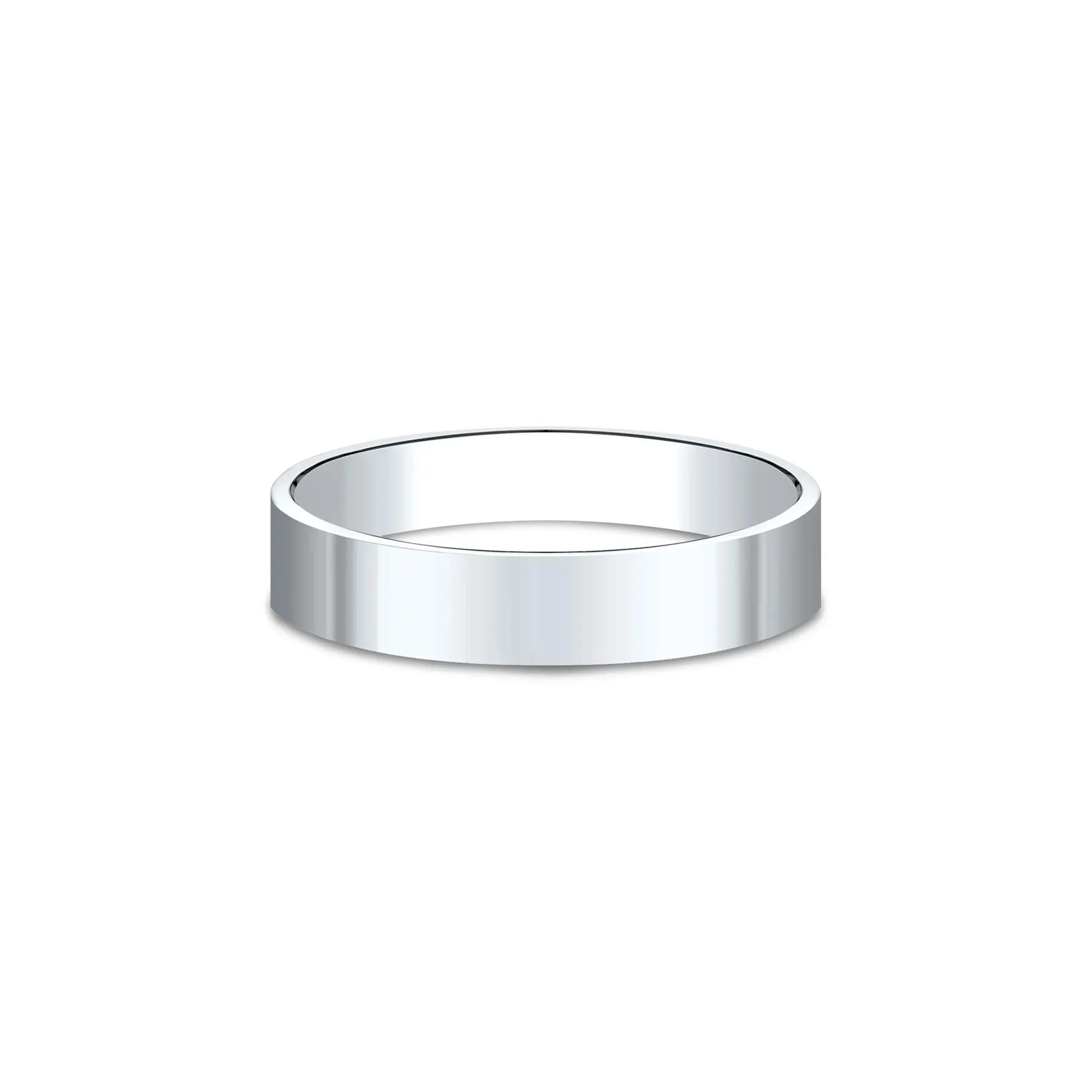 Flat Plain Wedding Band Ring 14K White Gold Size 10 3mm - Image 2