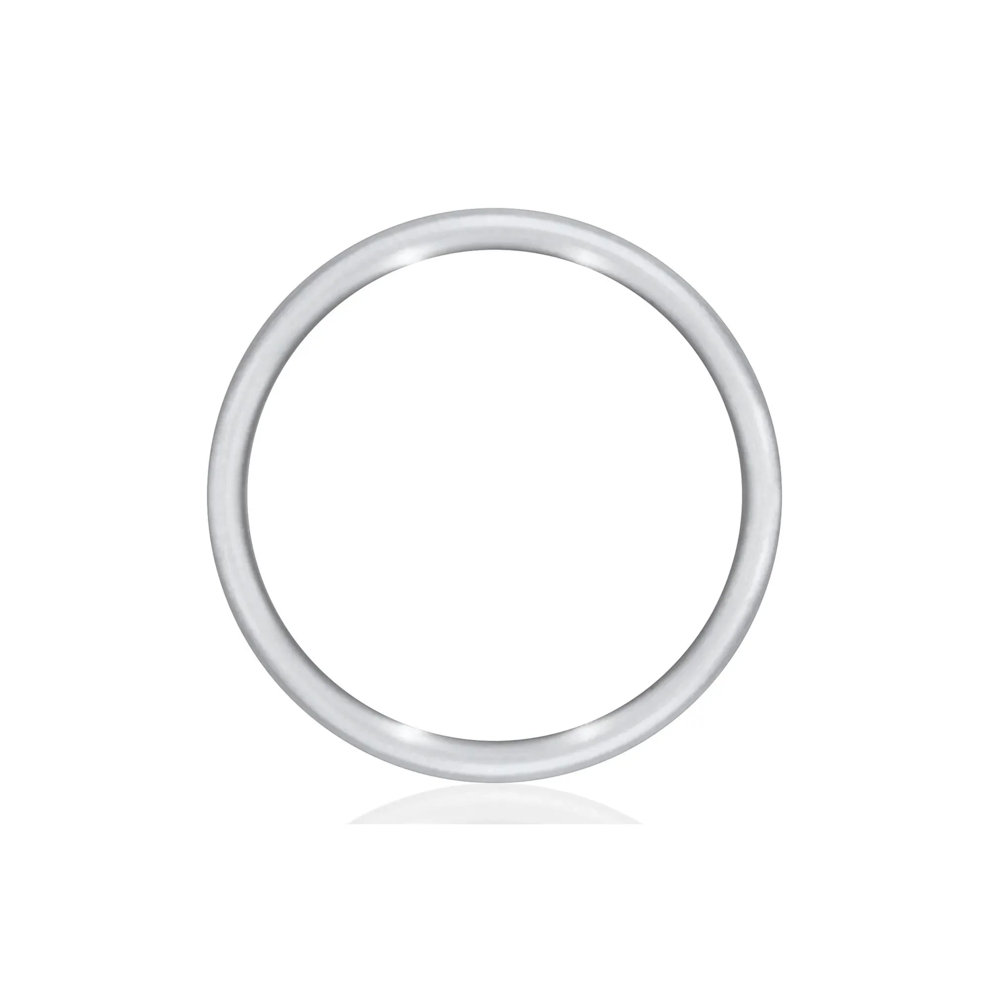 Flat Plain Wedding Band Ring 14K White Gold Size 13.5 3mm