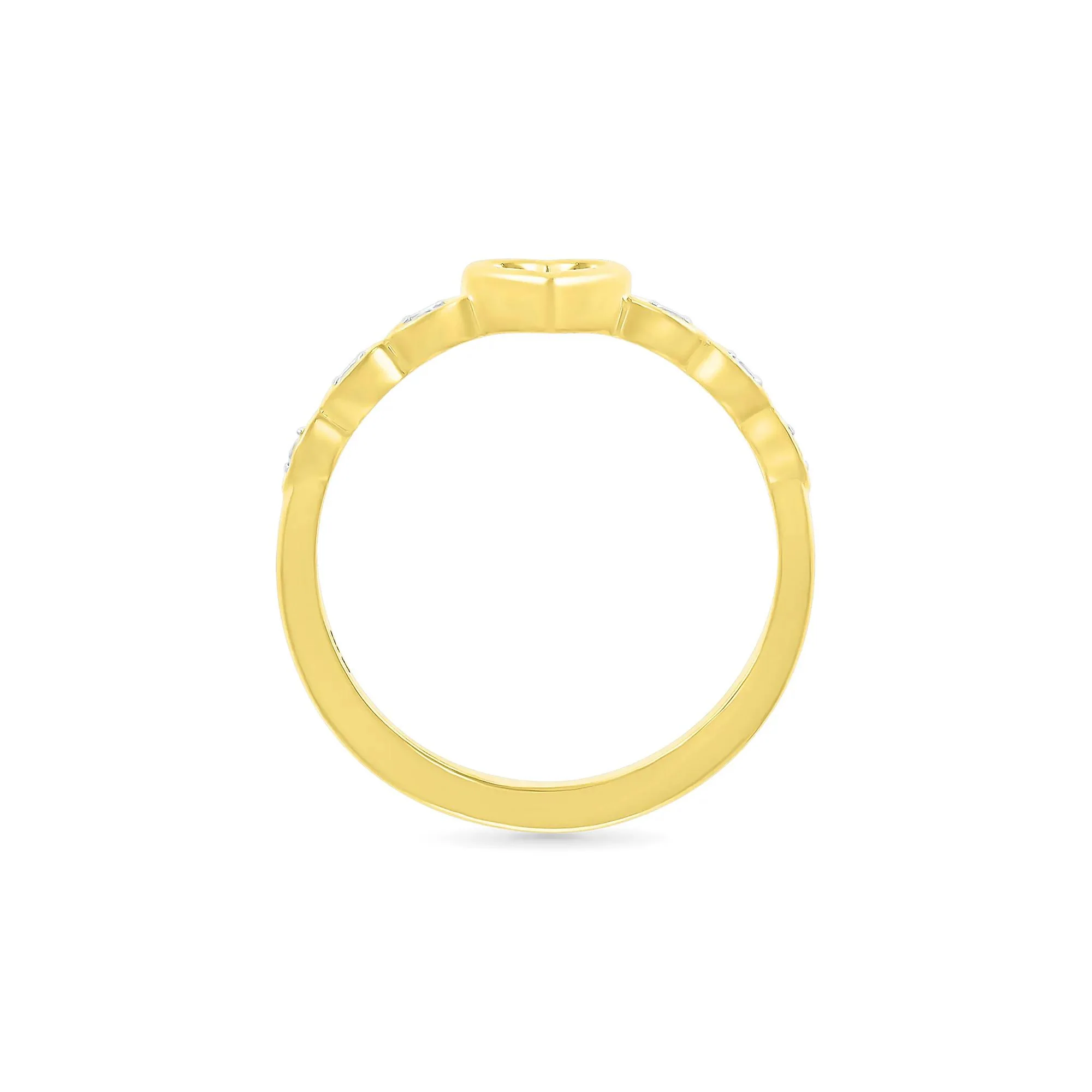 Diamond Accent Heart Ring 10K Yellow Gold Size 8.5 - Image 2