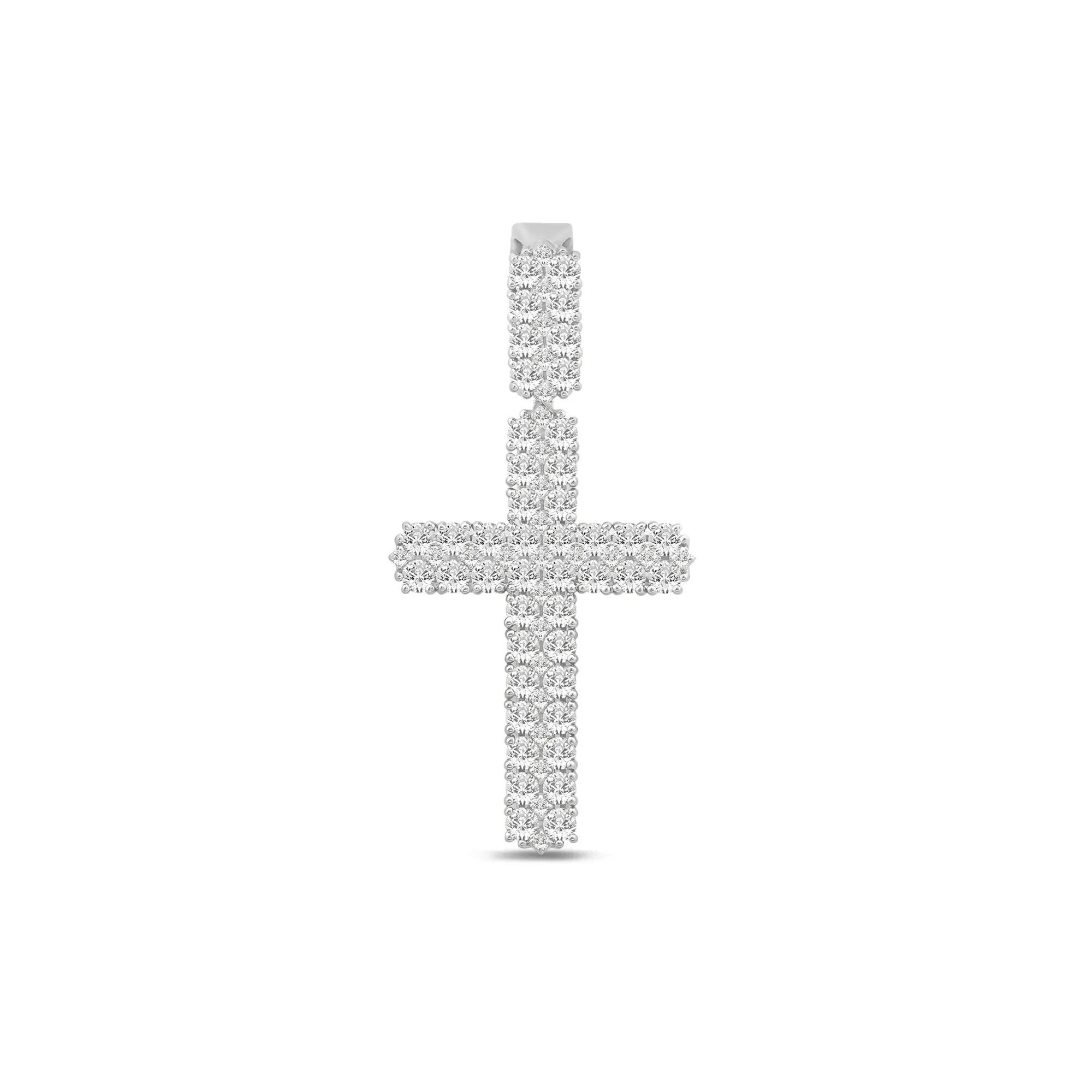 Lab Grown Diamond Cross Charm 10K White Gold (3 5/8) Size 52.00mm