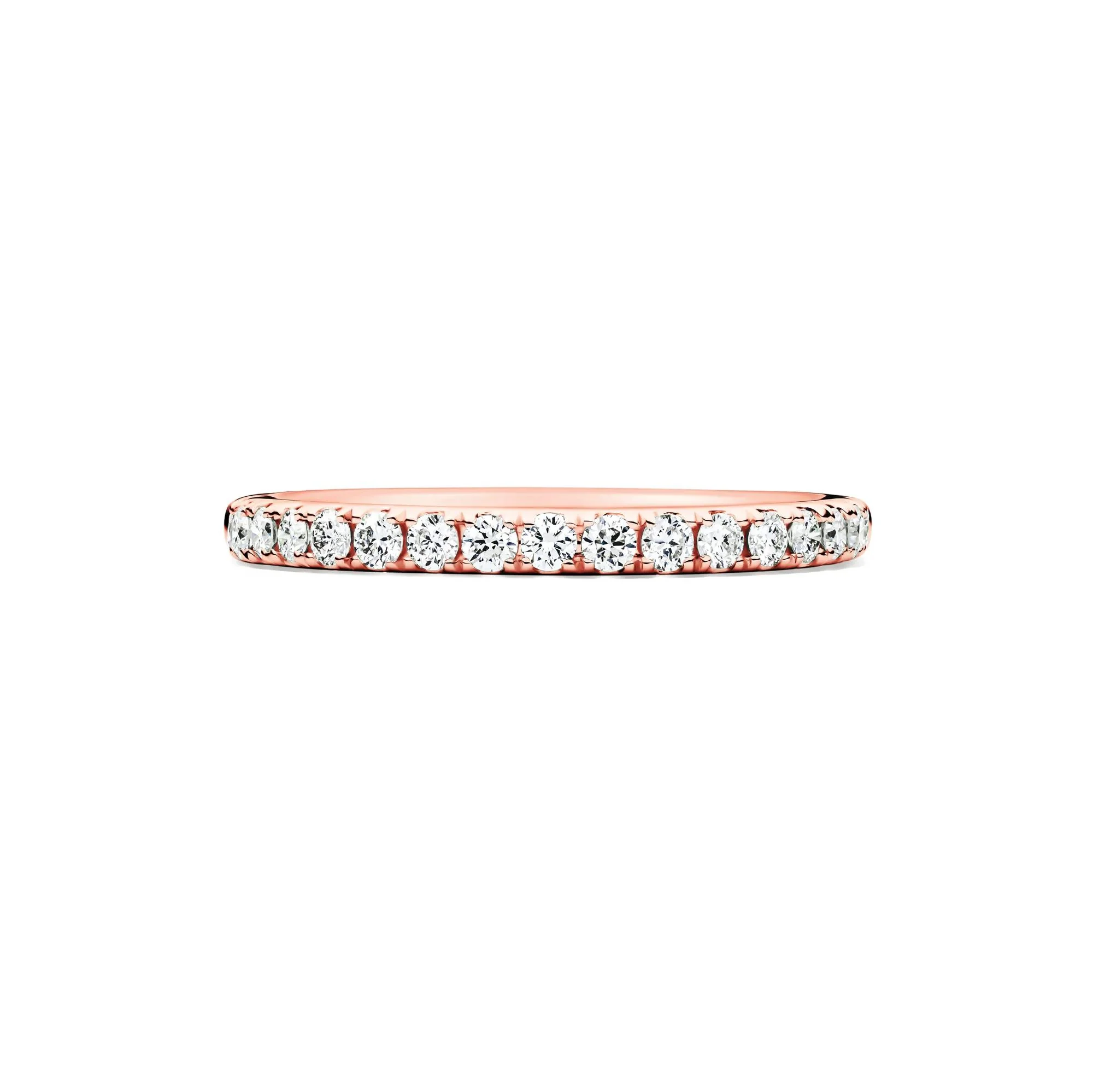 1/3 CT. Tw. Lab Grown Diamond Band Ring 14K Rose Gold Round Brilliant Cut Size 6 1mm