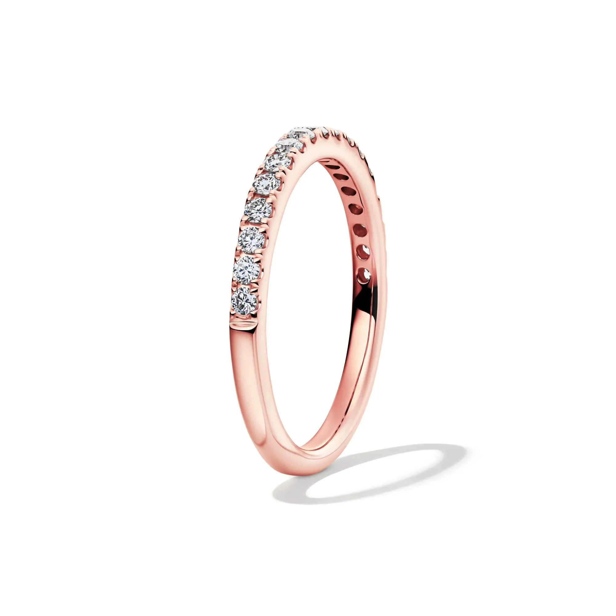 1/3 CT. Tw. Lab Grown Diamond Band Ring 14K Rose Gold Round Brilliant Cut Size 7 1mm - Image 3