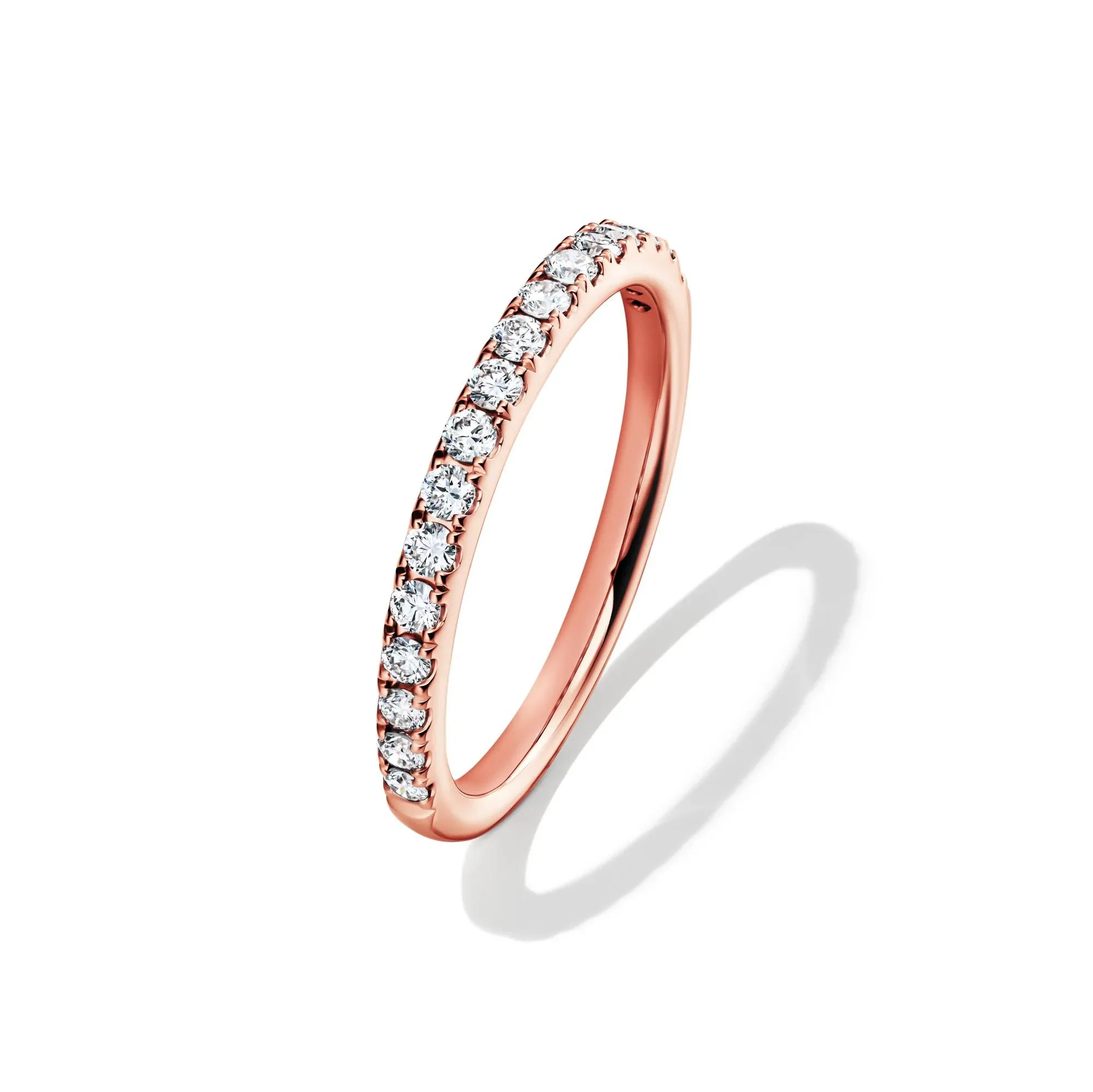 1/3 CT. Tw. Lab Grown Diamond Band Ring 14K Rose Gold Round Brilliant Cut Size 7 1mm - Image 4