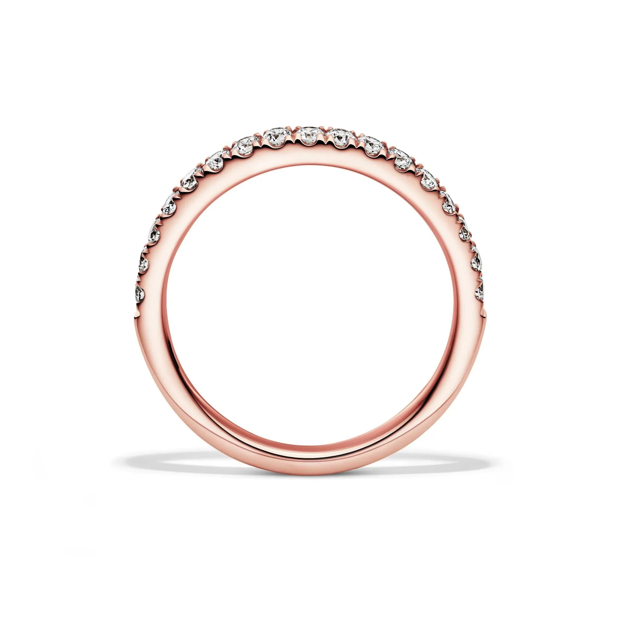 1/3 CT. Tw. Lab Grown Diamond Band Ring 14K Rose Gold Round Brilliant Cut Size 8.5 1mm - Image 2