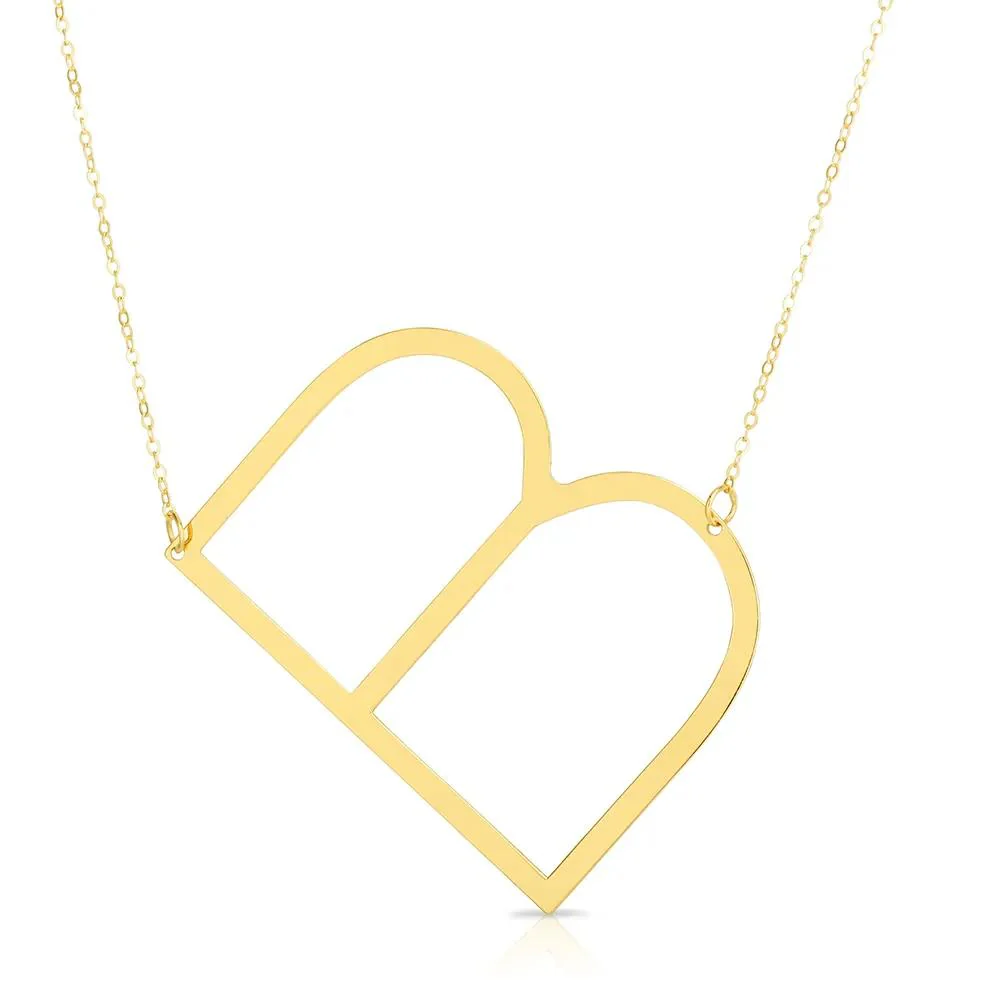 "b" Initial Necklace 14K Yellow Gold Size 18"