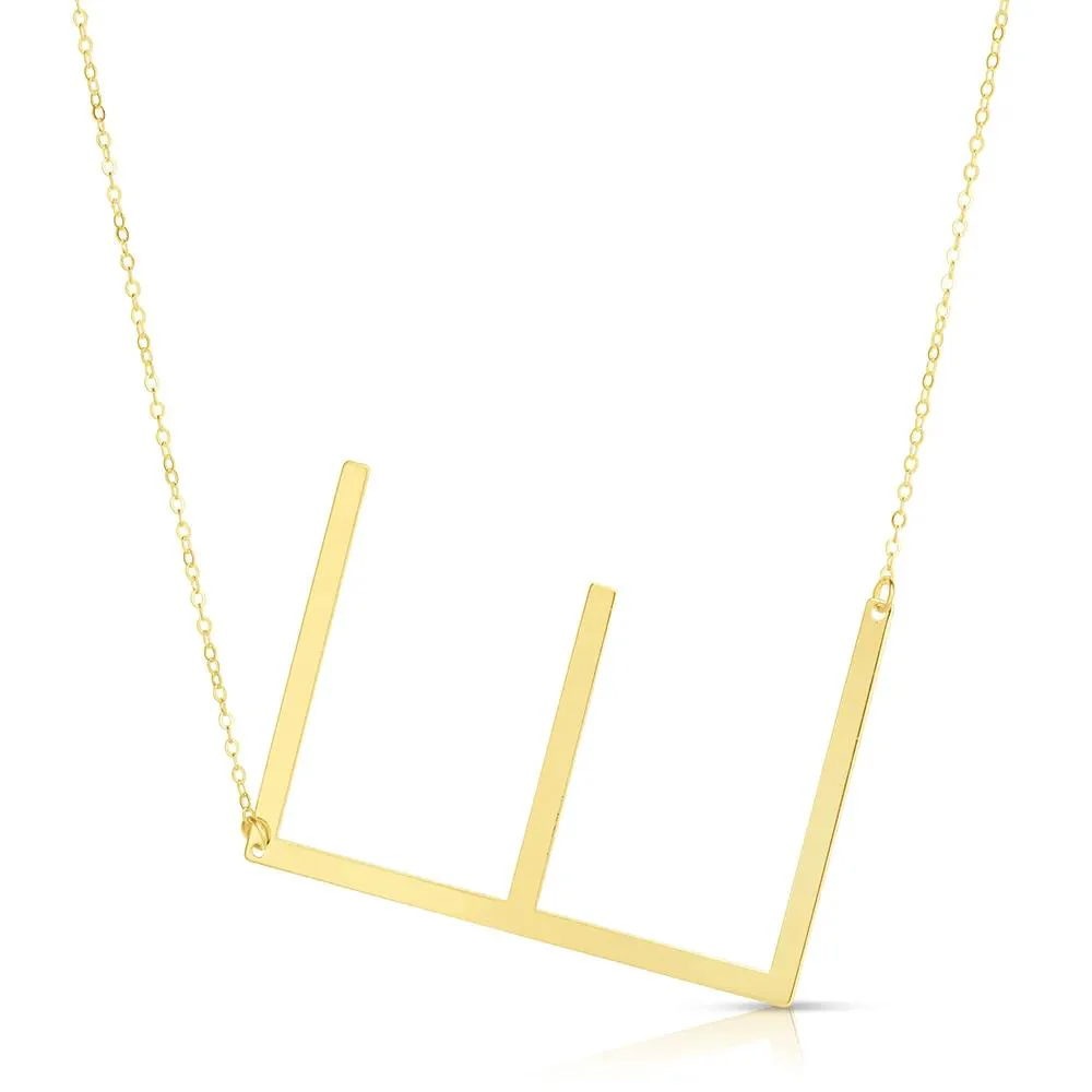 "e" Initial Necklace 14K Yellow Gold Size 18"