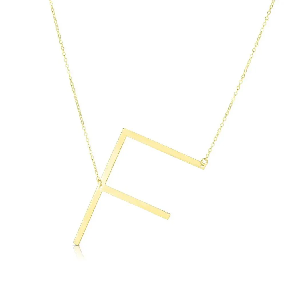 "f" Initial Necklace 14K Yellow Gold Size 18"