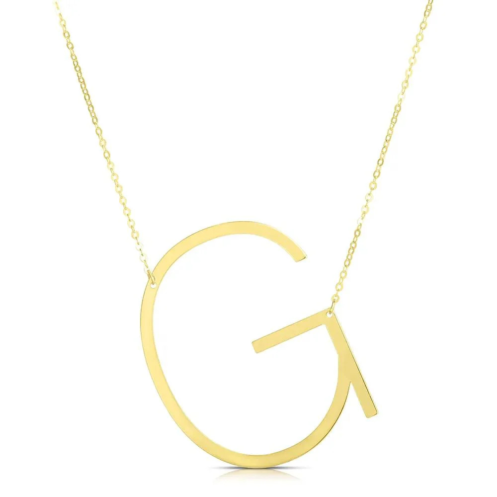 "g" Initial Necklace 14K Yellow Gold Size 18"