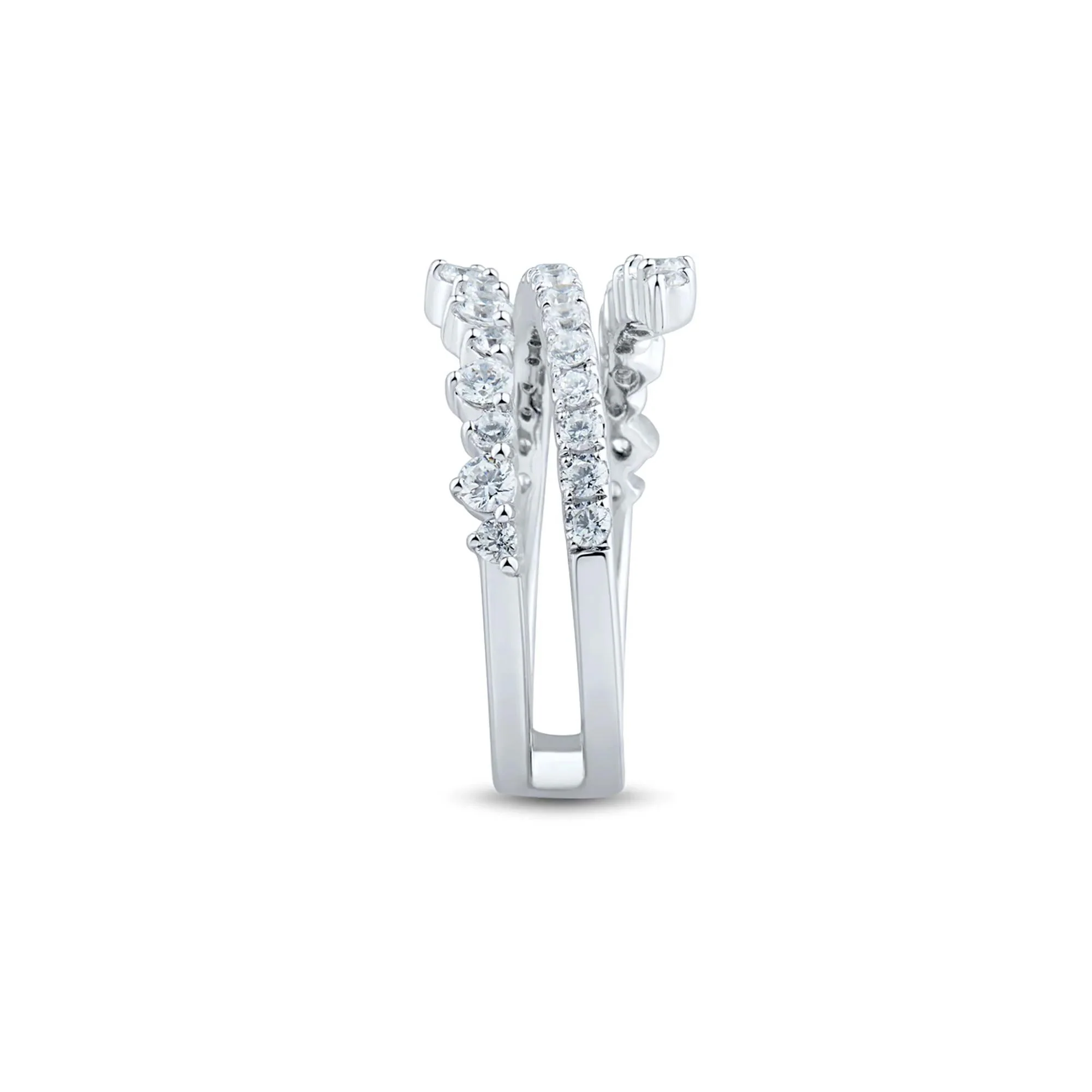 1 CT. Tw. Lab Grown Diamond Ring 14K White Gold Round Brilliant Cut Size 6 1mm - Image 3