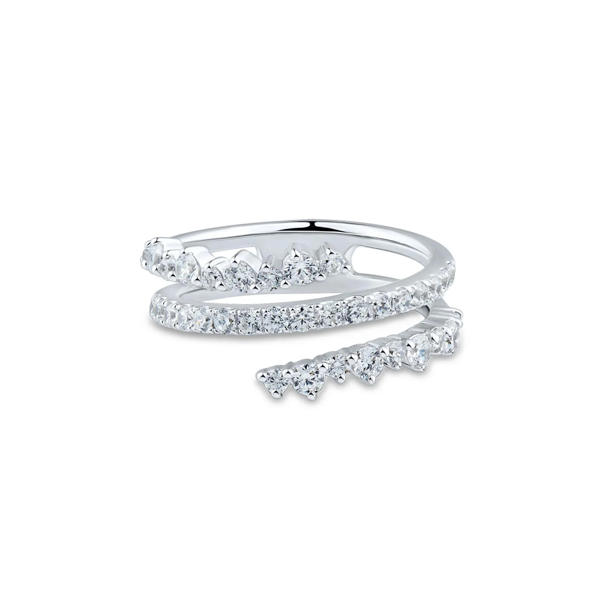 1 CT. Tw. Lab Grown Diamond Ring 14K White Gold Round Brilliant Cut Size 7.5 1mm