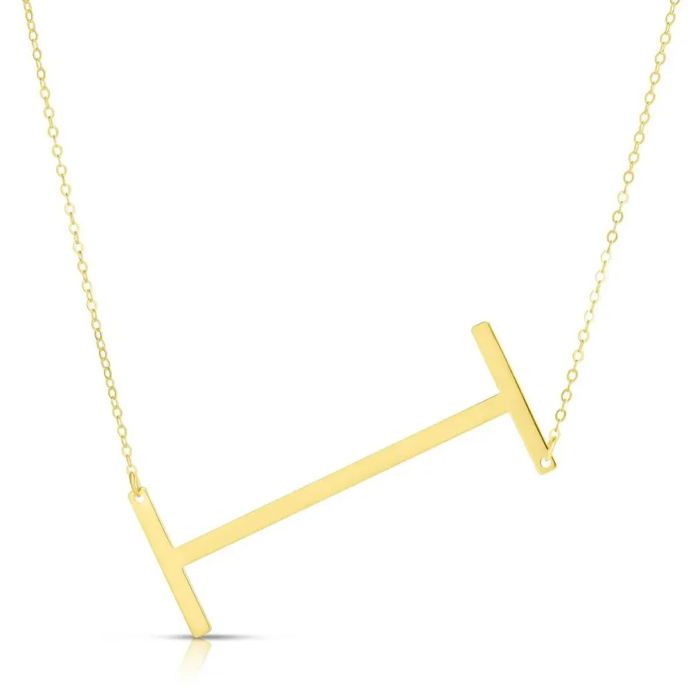 "i" Initial Necklace 14K Yellow Gold Size 18"