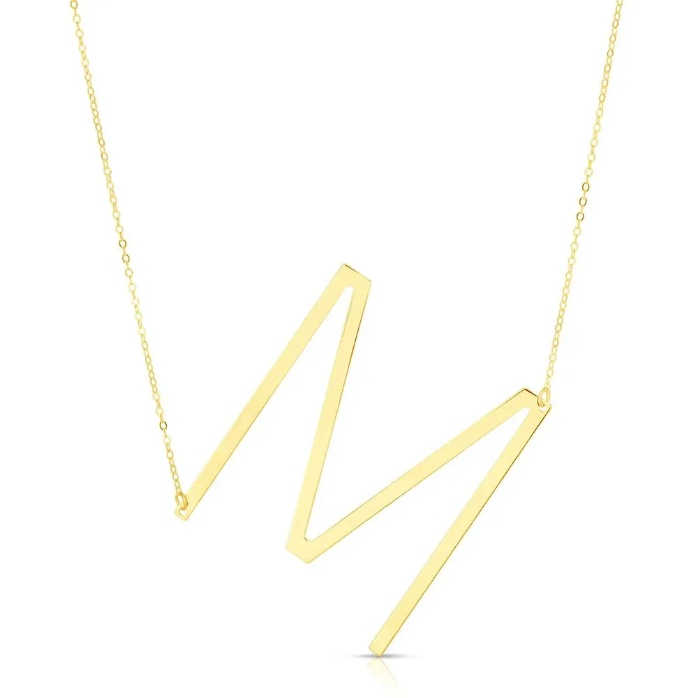 "m" Initial Necklace 14K Yellow Gold Size 18"