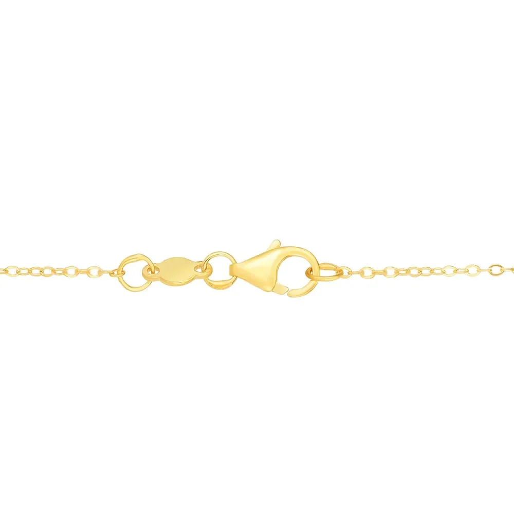 "v" Initial Necklace 14K Yellow Gold Size 18" - Image 3
