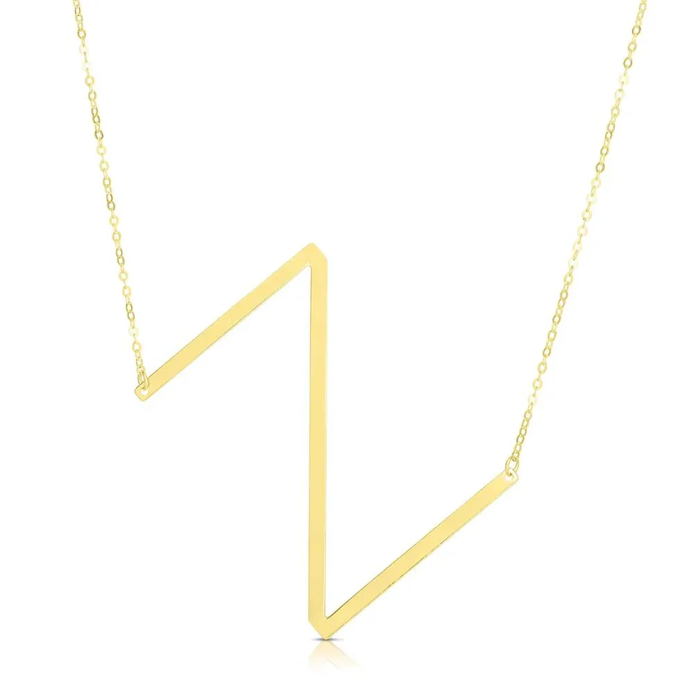 "z" Initial Necklace 14K Yellow Gold Size 18"