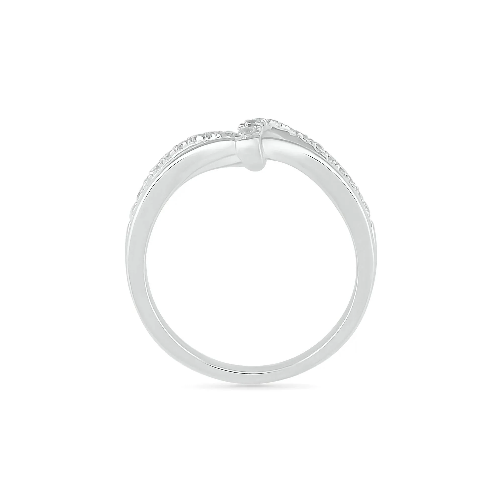 1/7 CT. Tw. Diamond Ring .925 Sterling Silver Round Brilliant Cut White Size 7 - Image 2