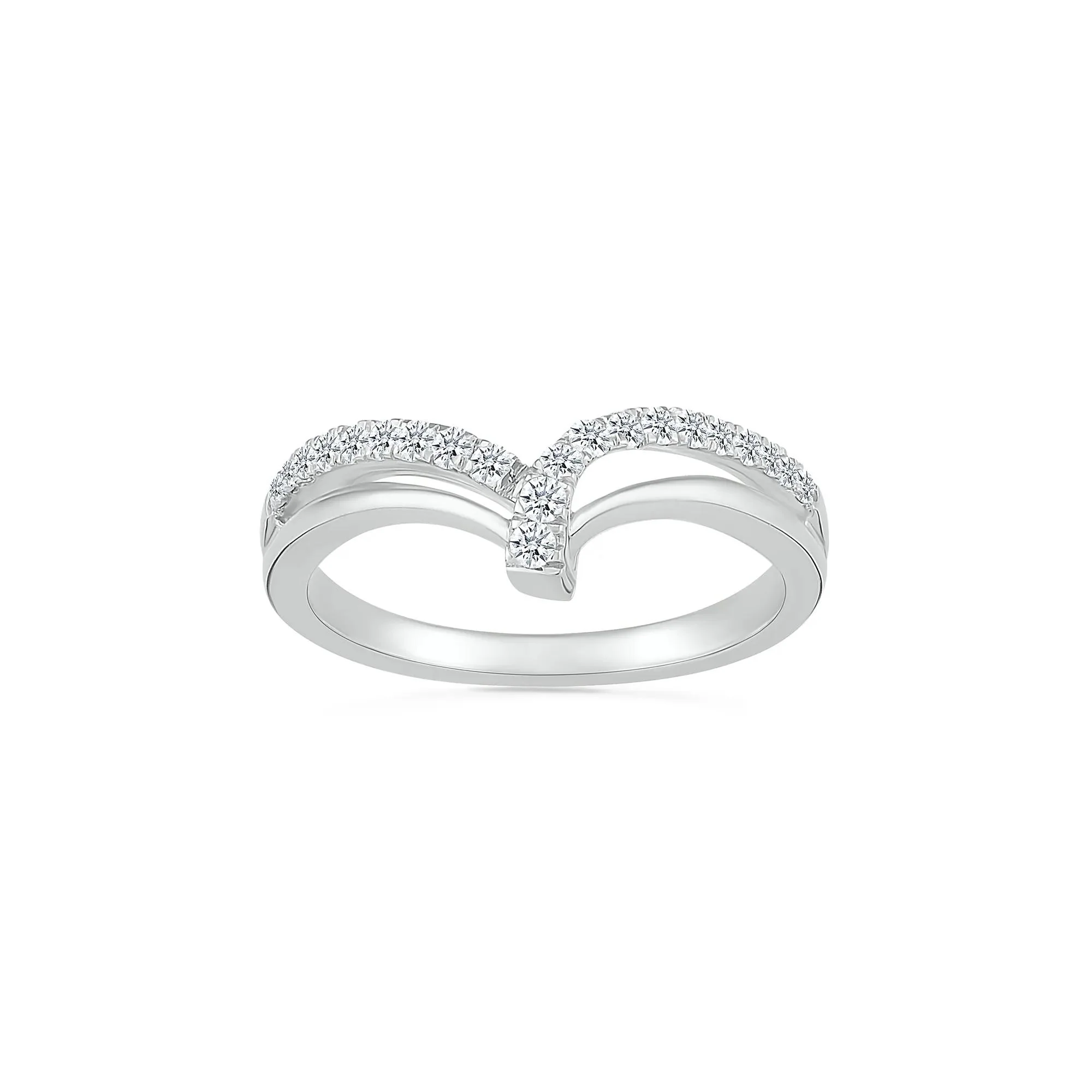 1/7 CT. Tw. Diamond Ring .925 Sterling Silver Round Brilliant Cut White Size 8.5