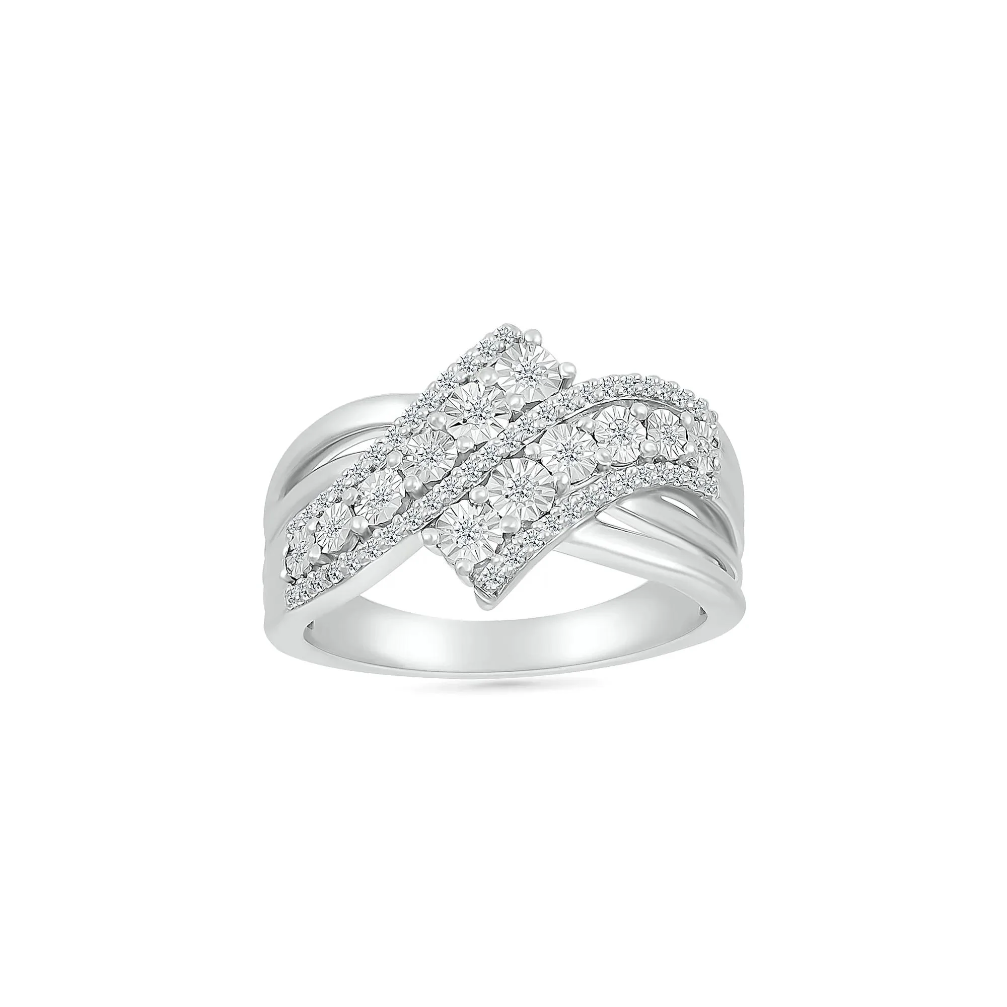 1/4 CT. Tw. Diamond Ring .925 Sterling Silver White Size 7 - Image 4