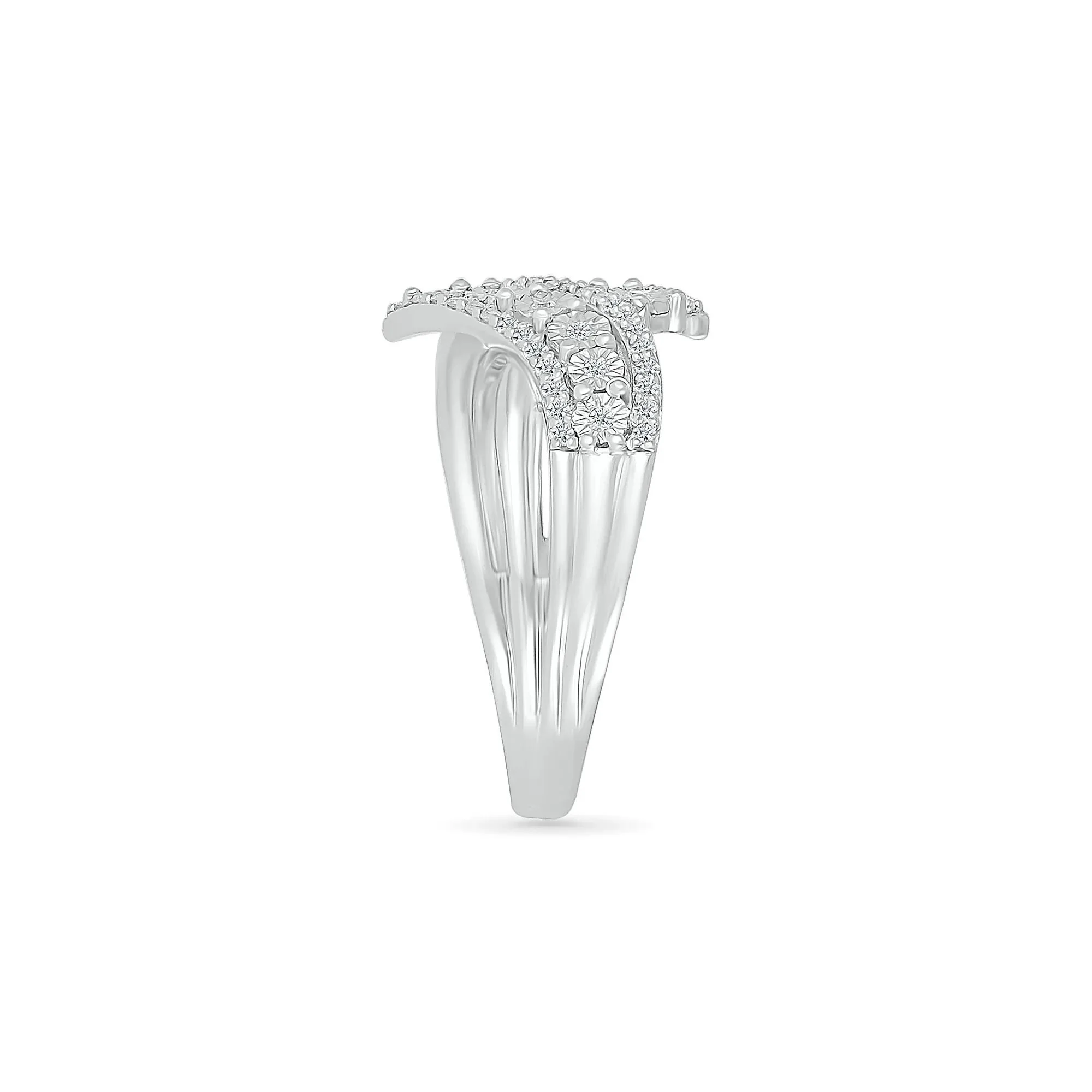 1/4 CT. Tw. Diamond Ring .925 Sterling Silver White Size 8 - Image 3