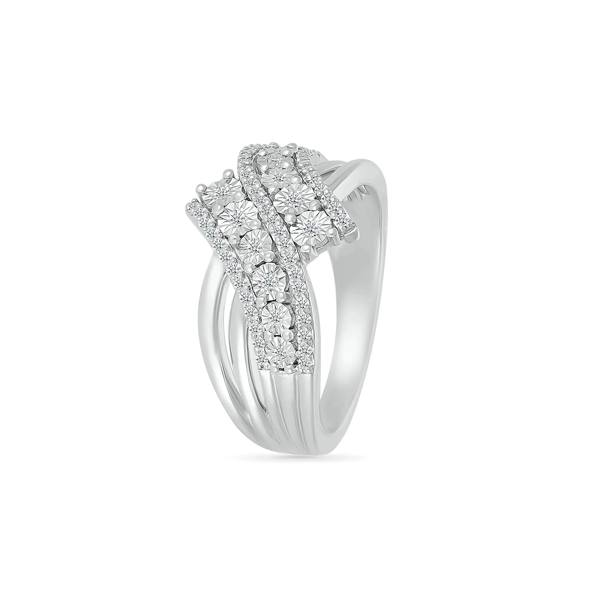 1/4 CT. Tw. Diamond Ring .925 Sterling Silver White Size 8 - Image 5