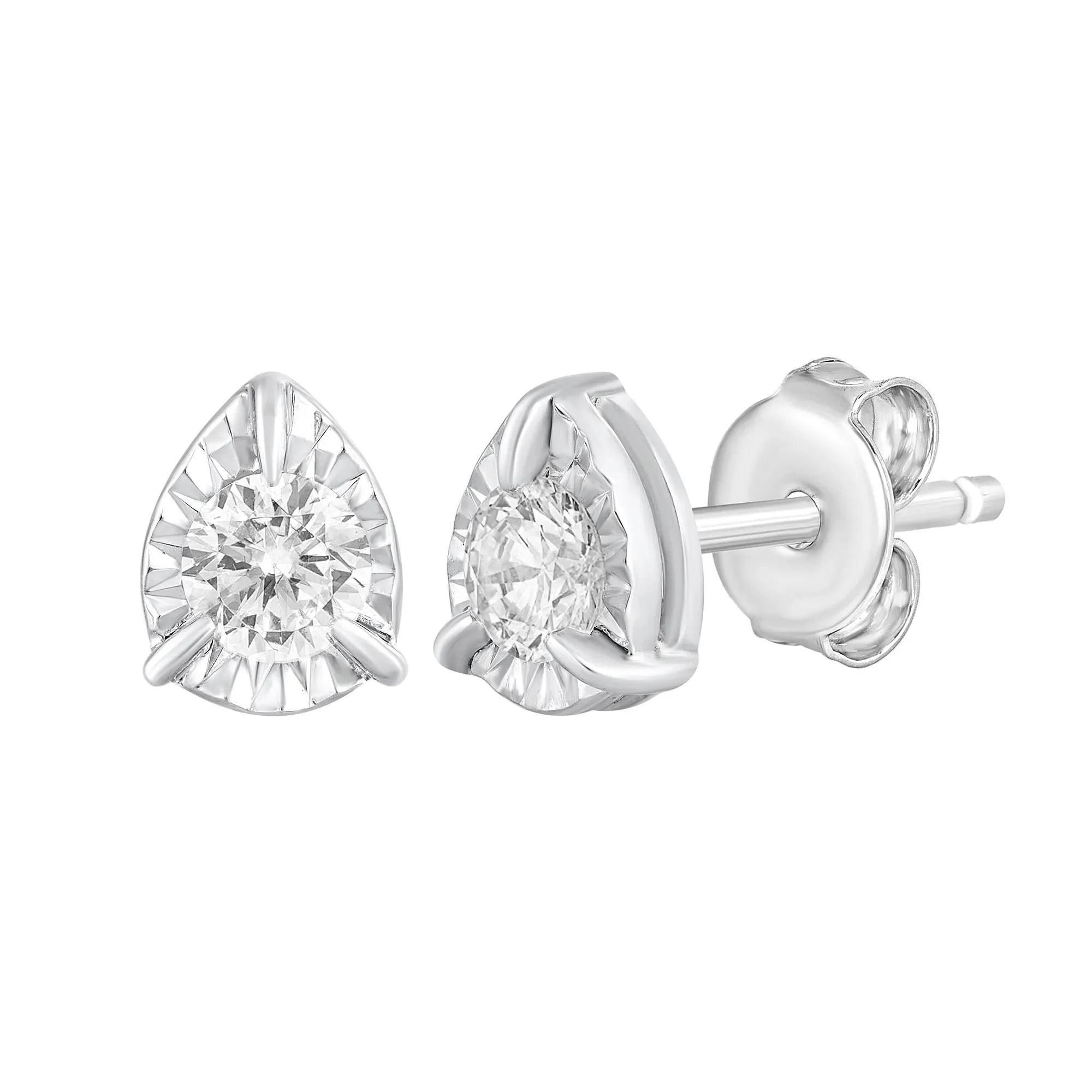 1/4 CT. Tw. Diamond Pear-Shaped Stud Earrings 10K White Gold Size 6.00mm
