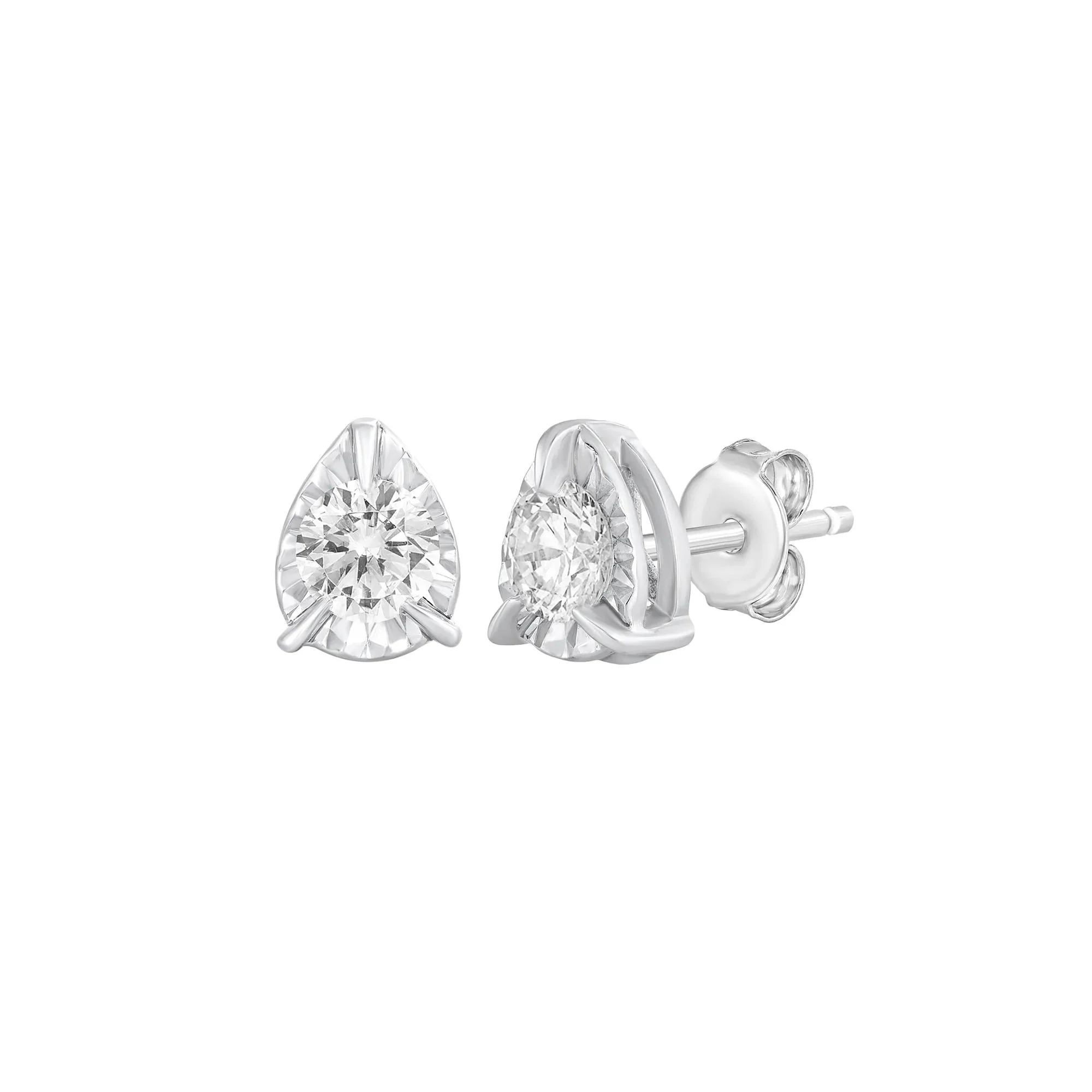 1/2 CT. Tw. Diamond Pear-Shaped Stud Earrings 10K White Gold Size 7.80mm