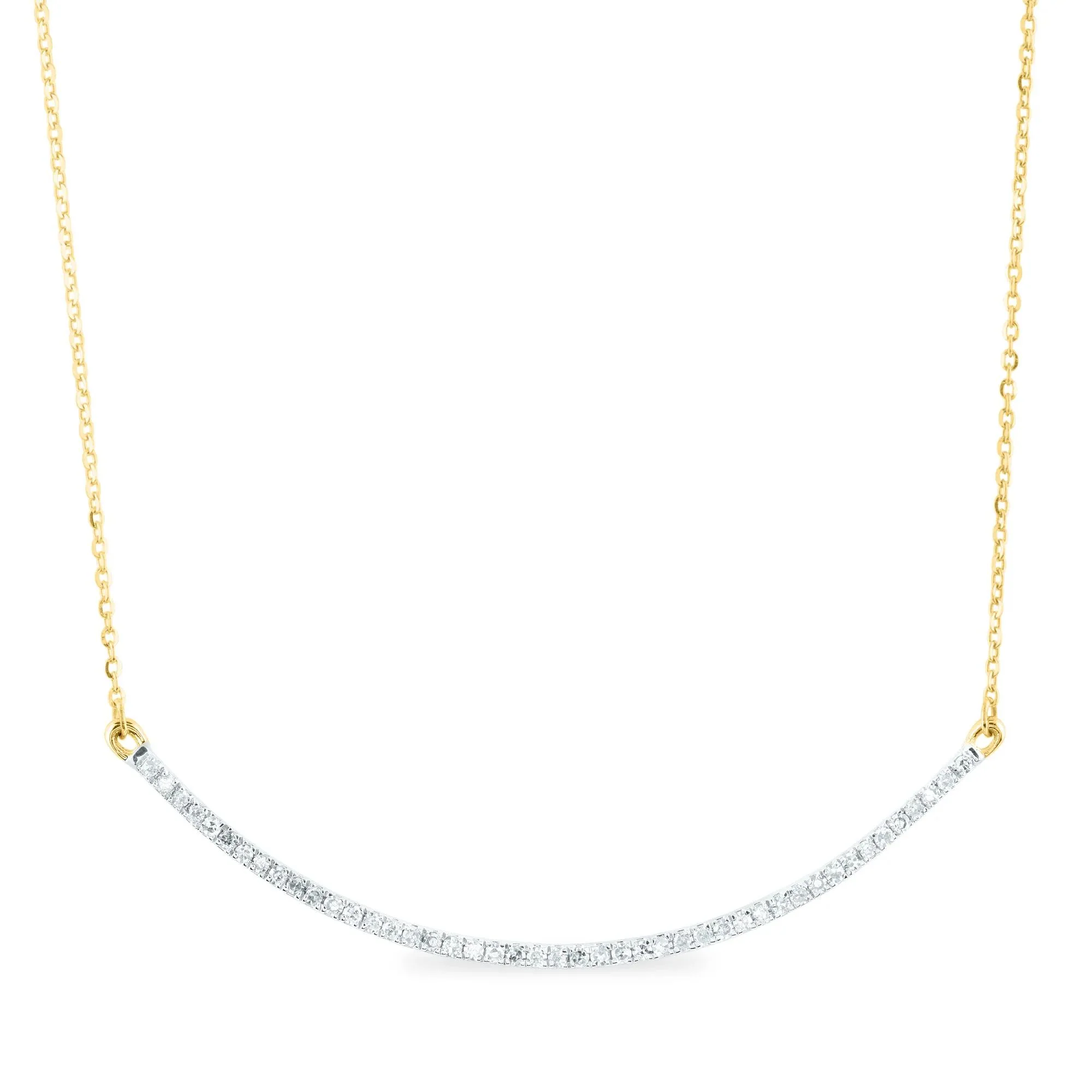 1/4 CT. Tw. Diamond Necklace 14K Yellow Gold Size 16.25"