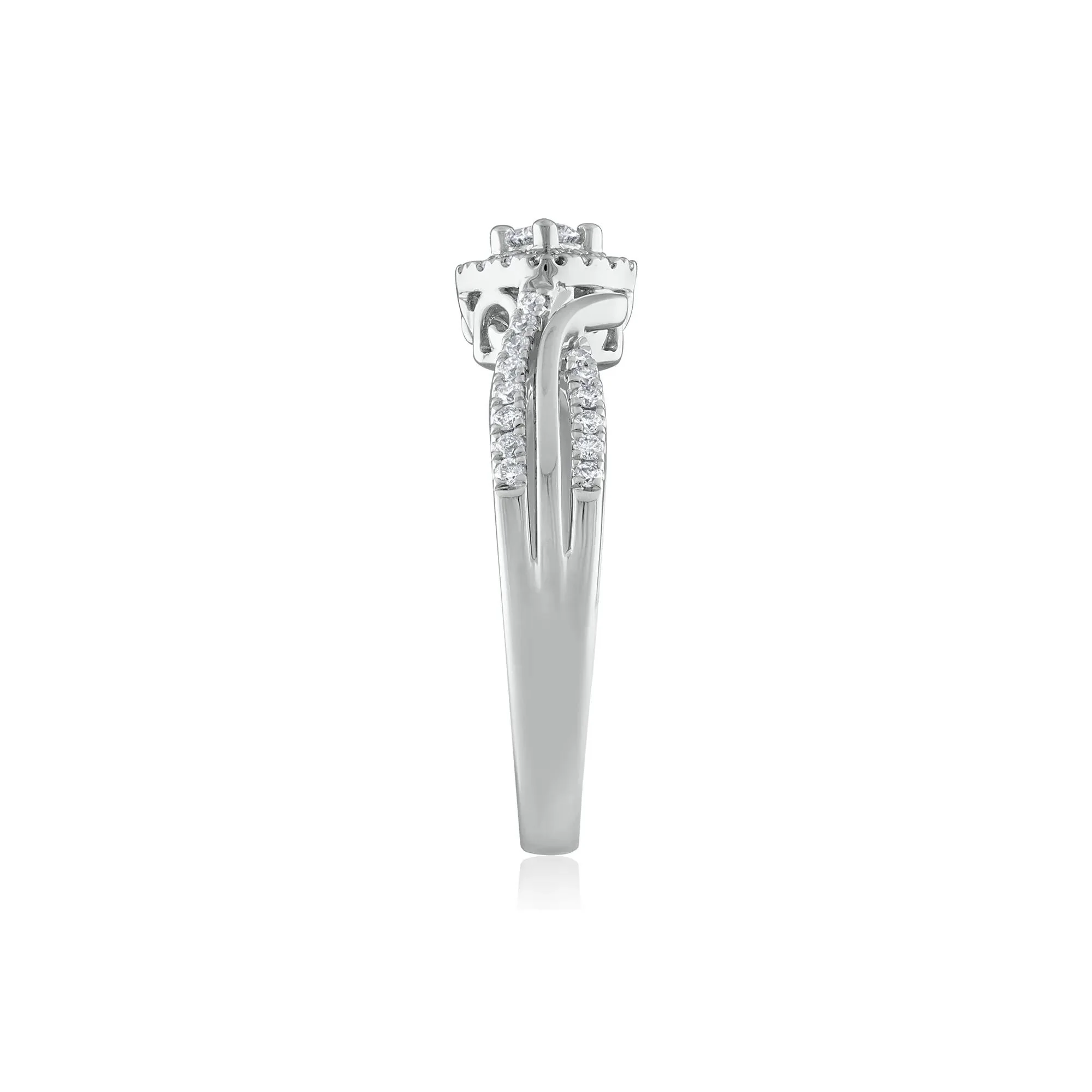 1/3 CT. Tw. Diamond Promise Ring 14K White Gold Round Brilliant Cut Size 8 2mm - Image 3