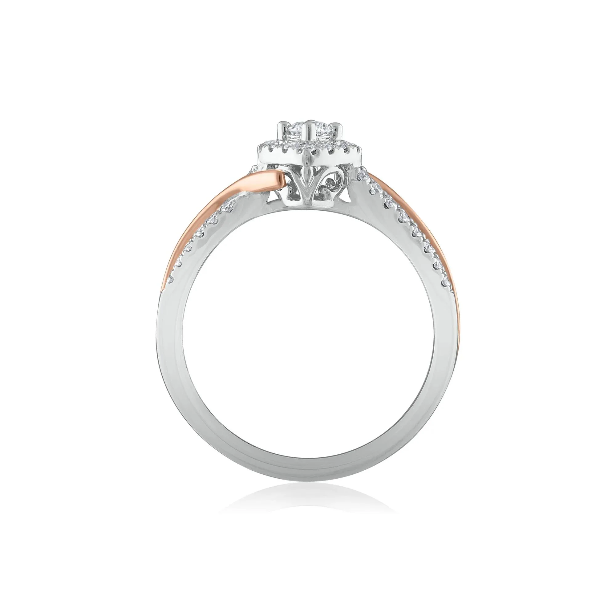 1/3 CT. Tw. Diamond Promise Ring 14K White Gold Round Brilliant Cut Size 8.5 2mm - Image 2