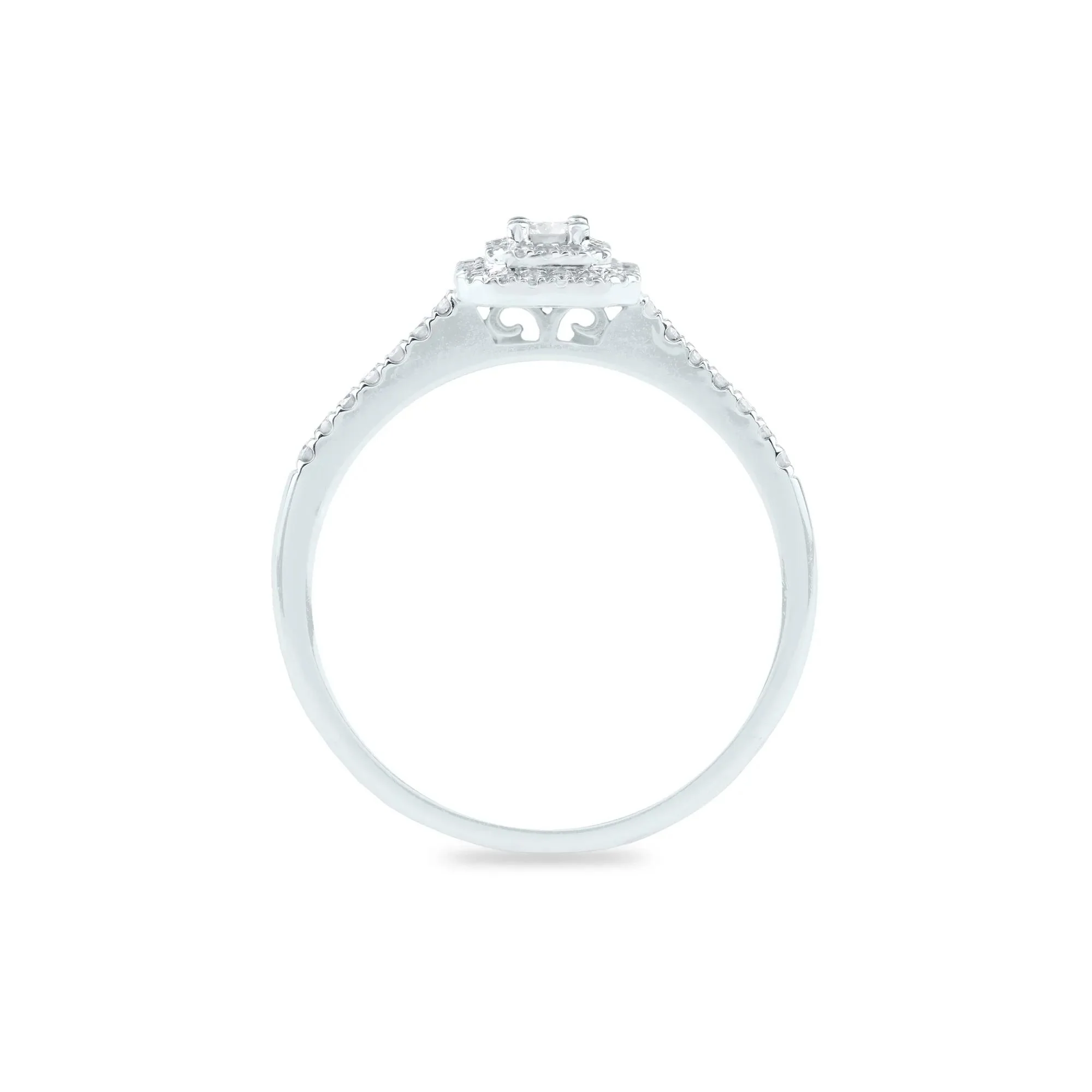 1/4 CT. Tw. Diamond Promise Ring 14K White Gold Round Brilliant Cut Size 6 1mm - Image 2