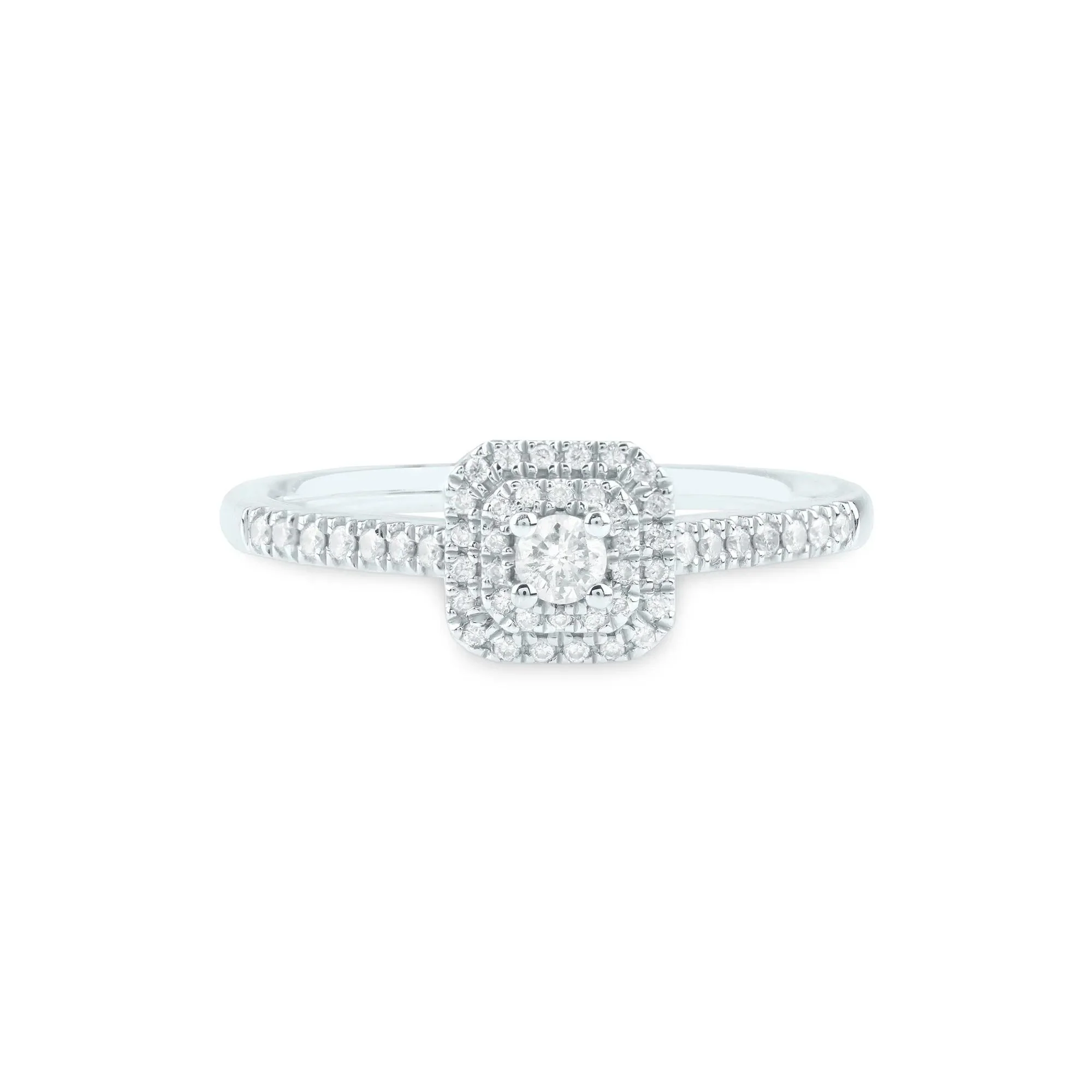 1/4 CT. Tw. Diamond Promise Ring 14K White Gold Round Brilliant Cut Size 9 1mm