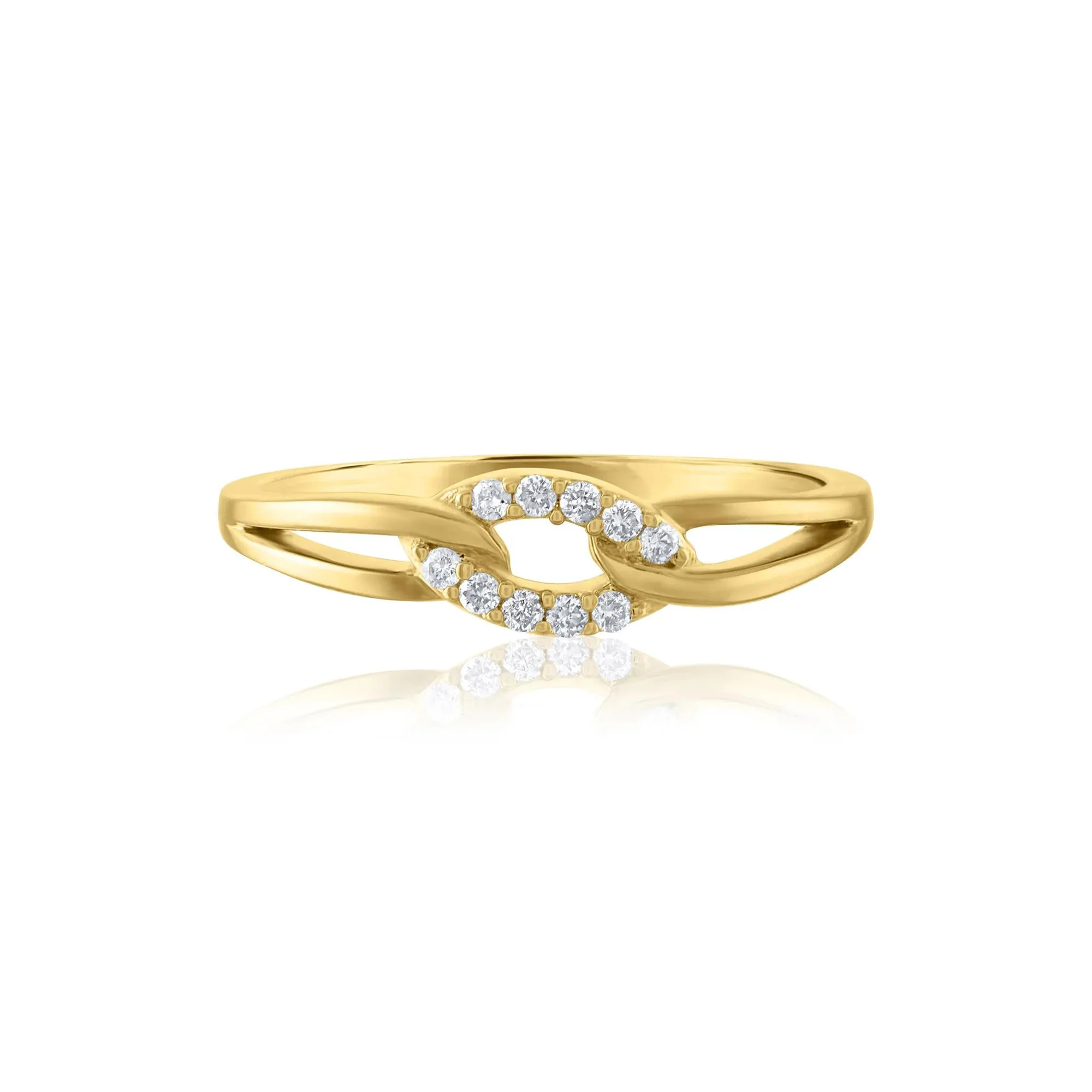 Diamond Accent Ring 14K Yellow Gold Size 10
