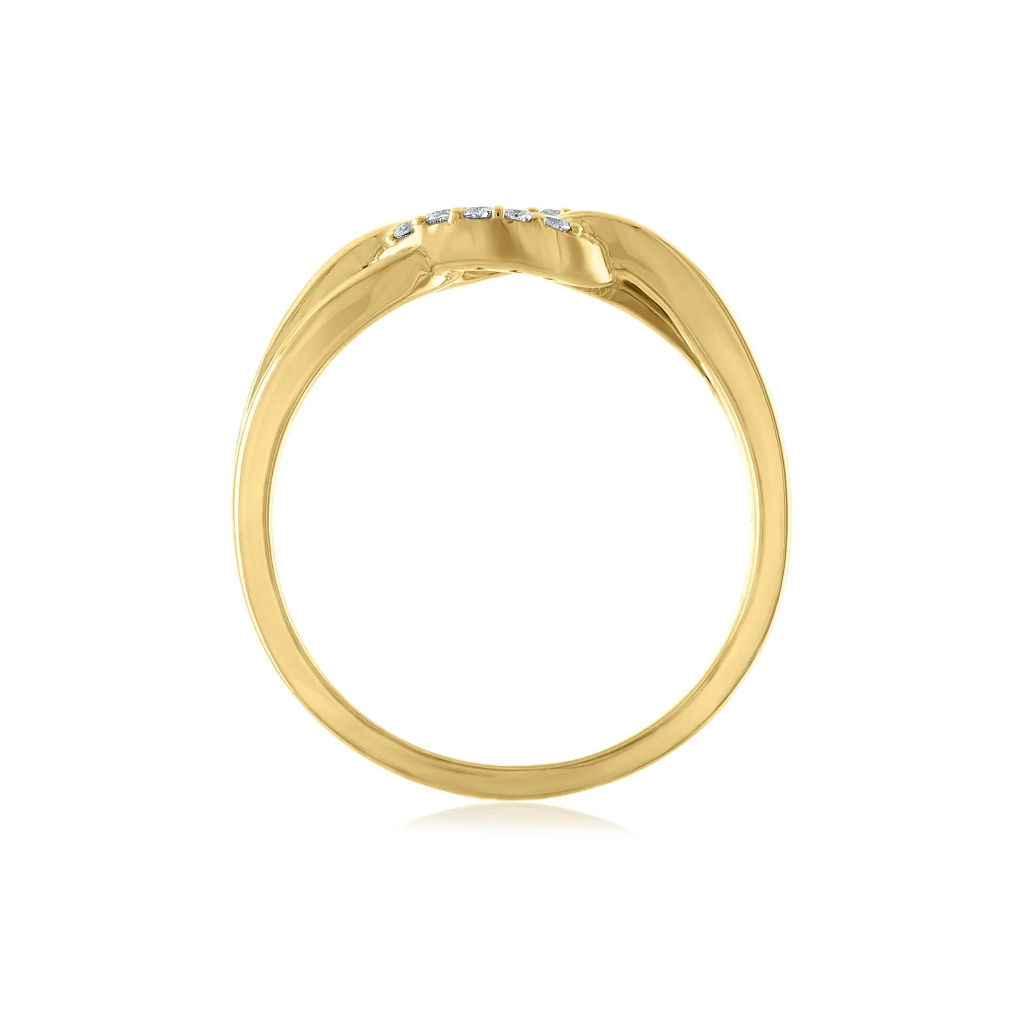 Diamond Accent Ring 14K Yellow Gold Size 6 - Image 2