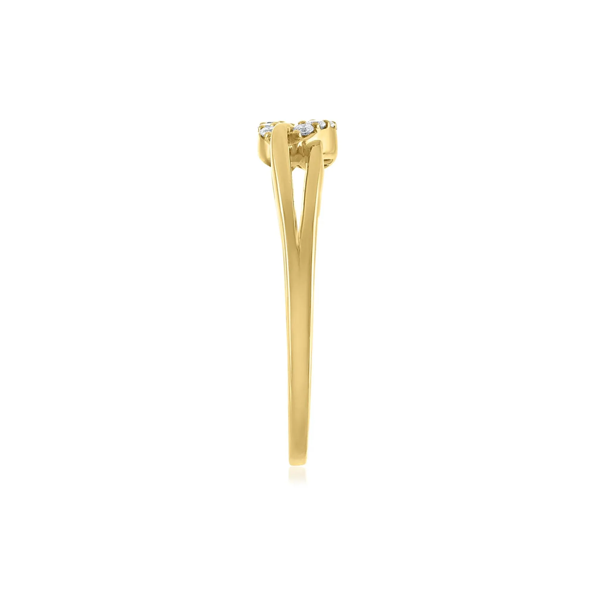 Diamond Accent Ring 14K Yellow Gold Size 7 - Image 3