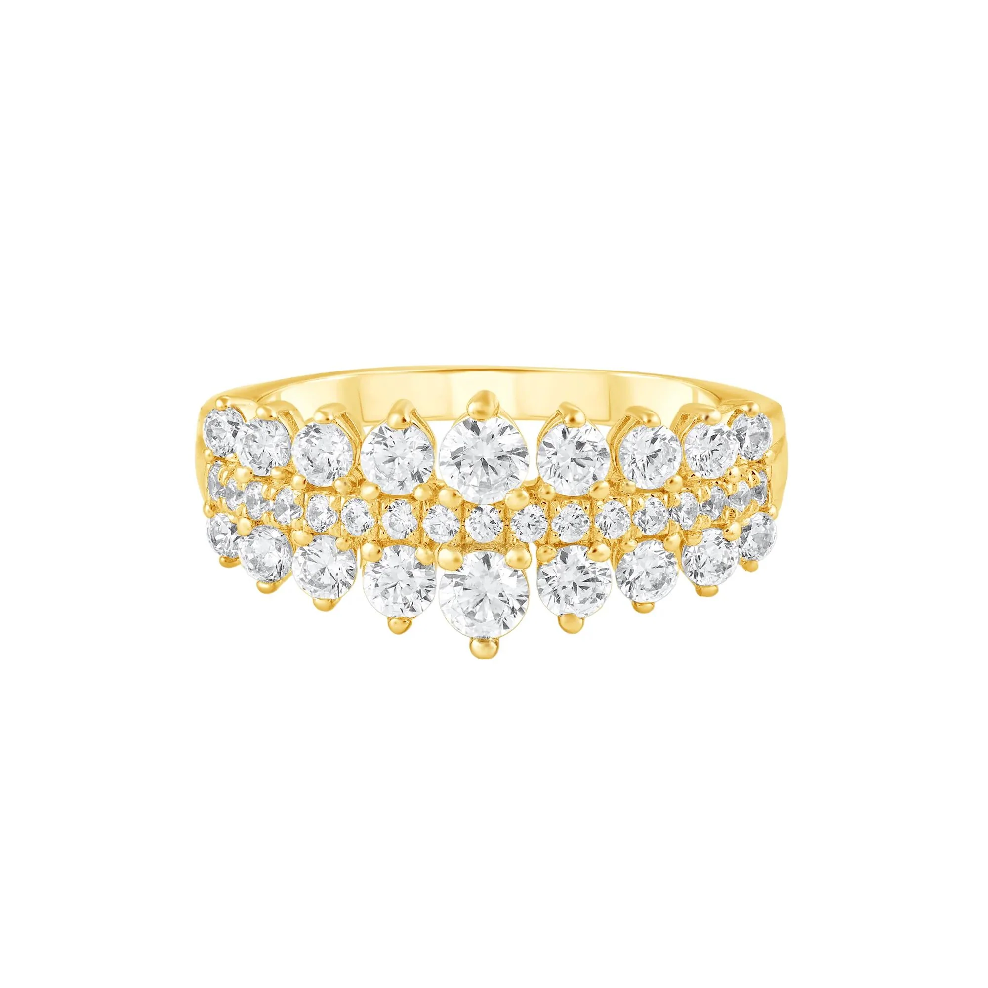 1 CT. Tw. Diamond Band Ring 10K Yellow Gold Round Brilliant Cut Size 8
