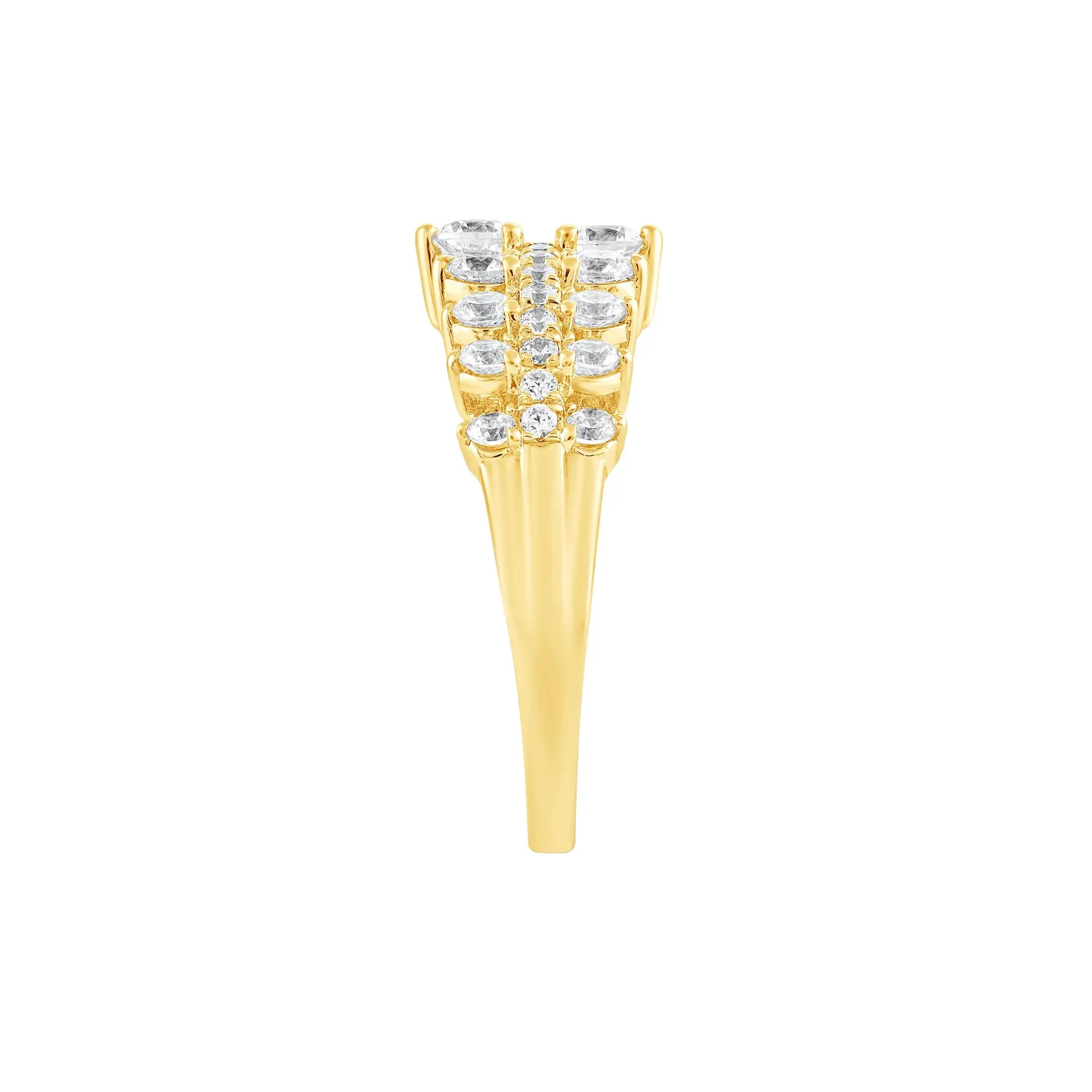 1 CT. Tw. Diamond Band Ring 10K Yellow Gold Round Brilliant Cut Size 8 - Image 3