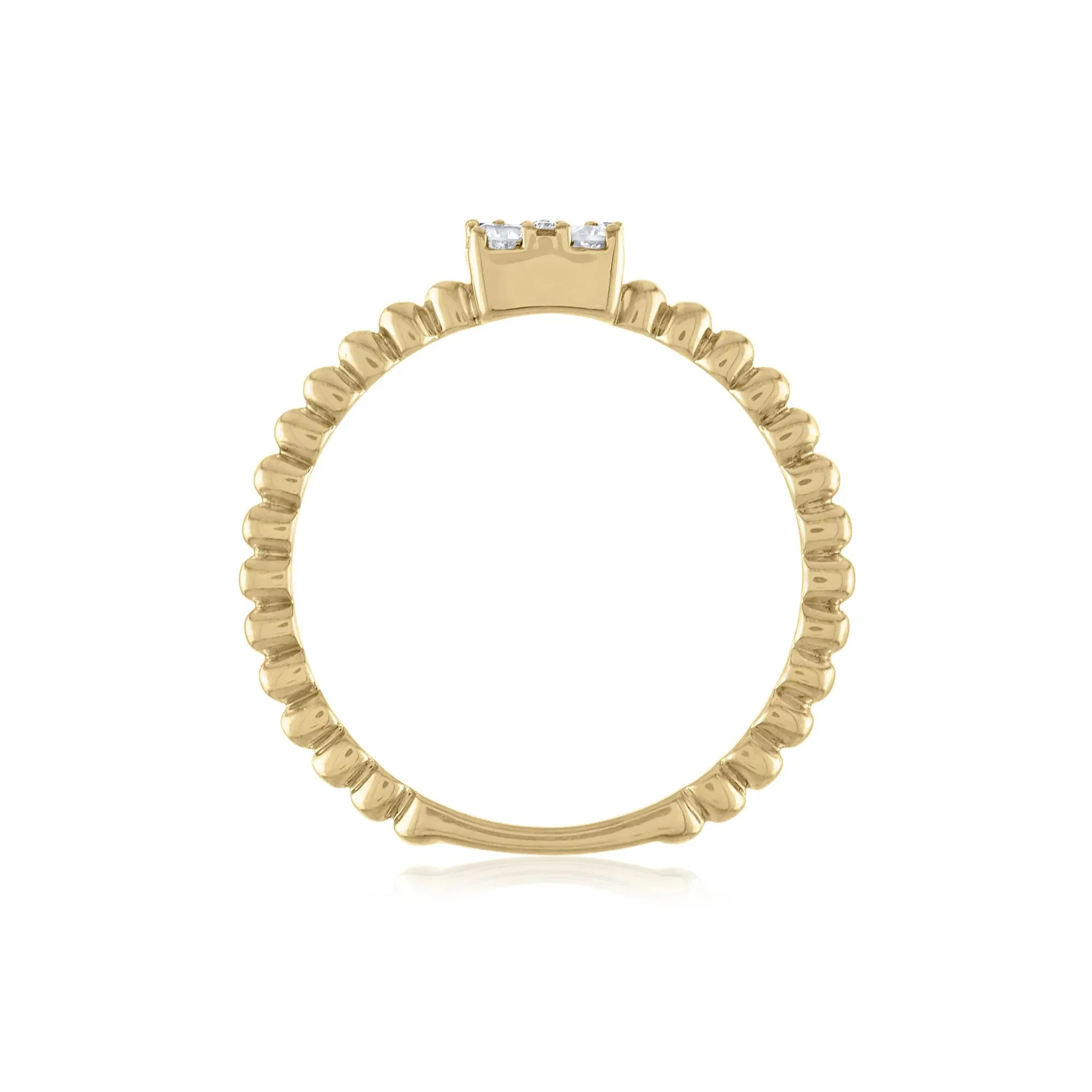 1/4 CT. Tw. Diamond Cluster Ring 10K Yellow Gold Round Brilliant Cut Size 6 2mm - Image 2