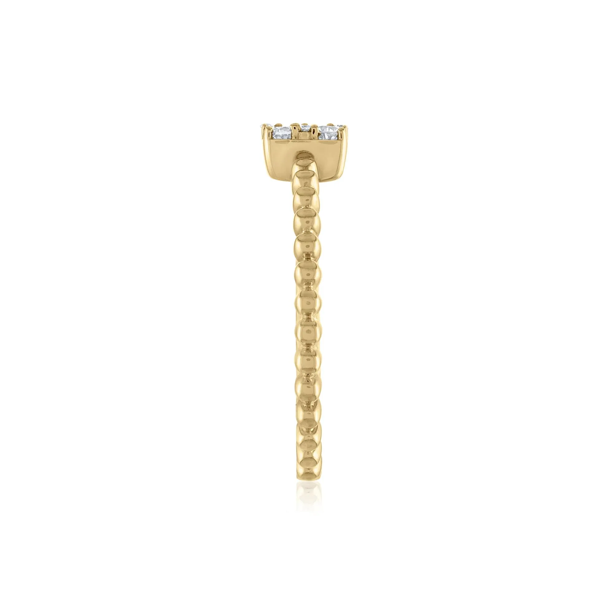 1/4 CT. Tw. Diamond Cluster Ring 10K Yellow Gold Round Brilliant Cut Size 9 2mm - Image 3