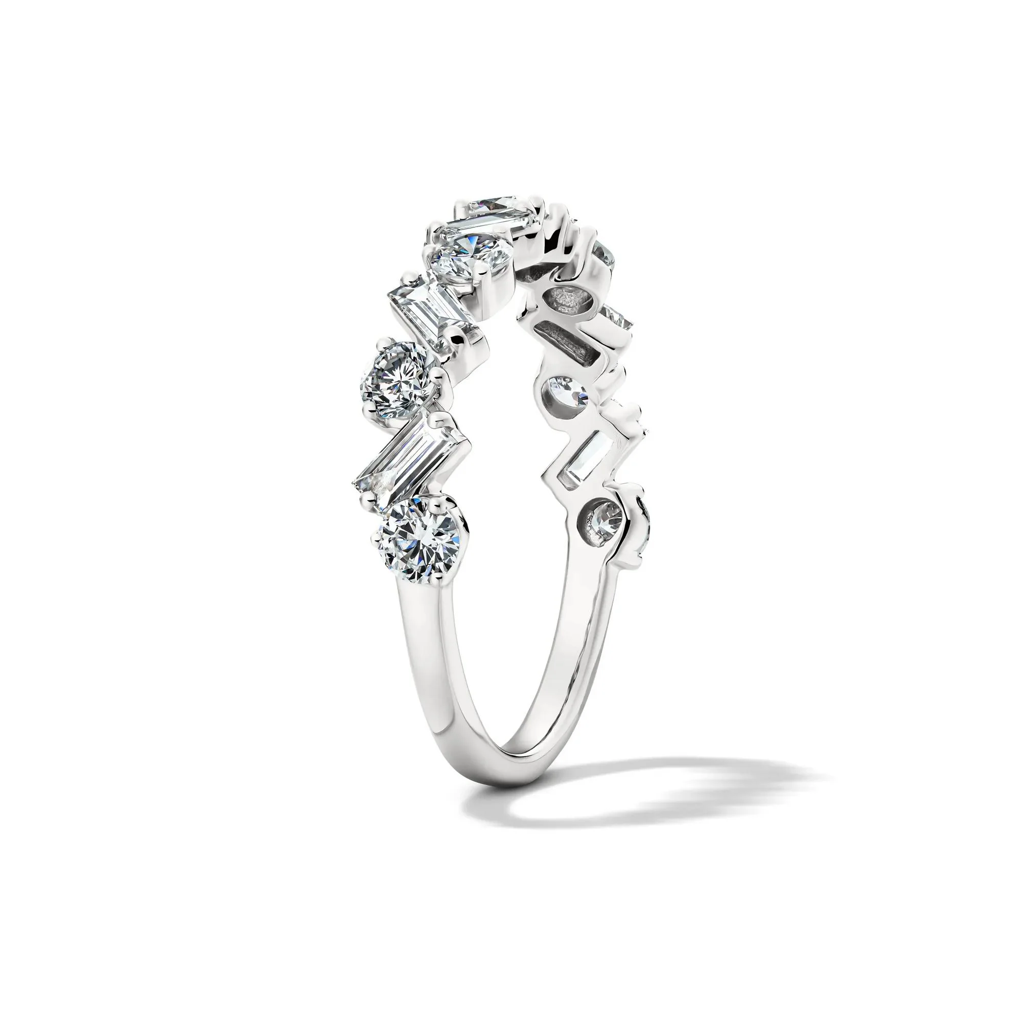 1 CT. Tw. Lab Grown Diamond Ring 14K White Gold Size 6 2mm - Image 3