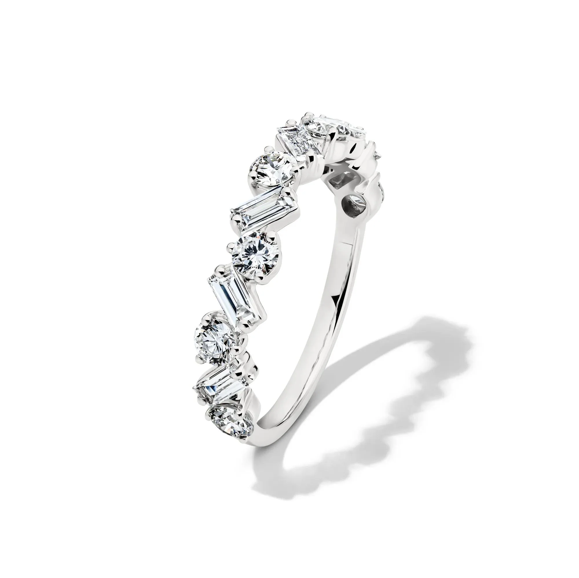 1 CT. Tw. Lab Grown Diamond Ring 14K White Gold Size 8 2mm - Image 4