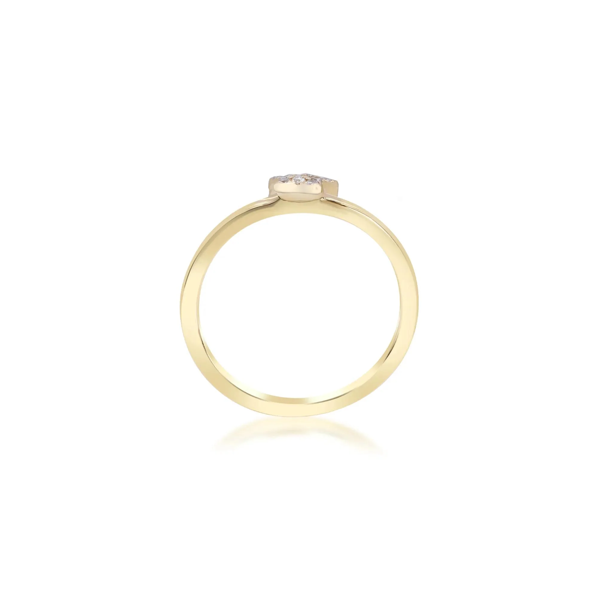 Diamond Accent Star Ring 10K Yellow Gold Round Brilliant Cut Size 8 2mm - Image 2